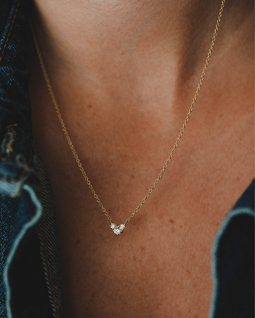 Tatiana Gold Necklace White Diamonds