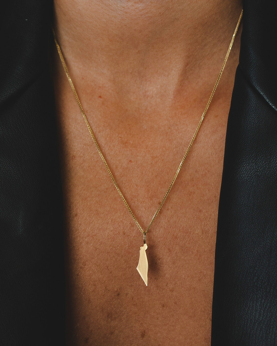 Israel map Gold pendant