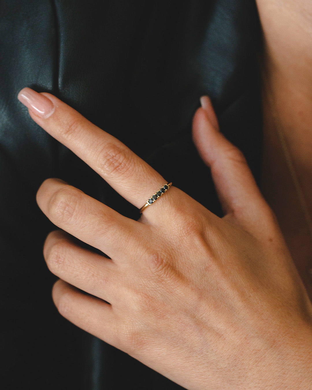 Candy Gold Ring Black Diamonds