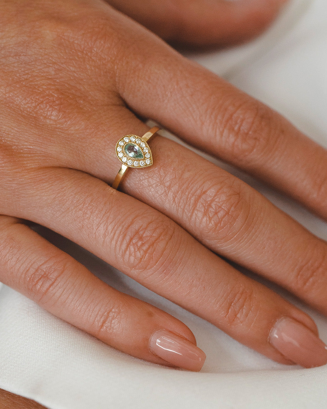 Luna Gold Ring With Aquamarine