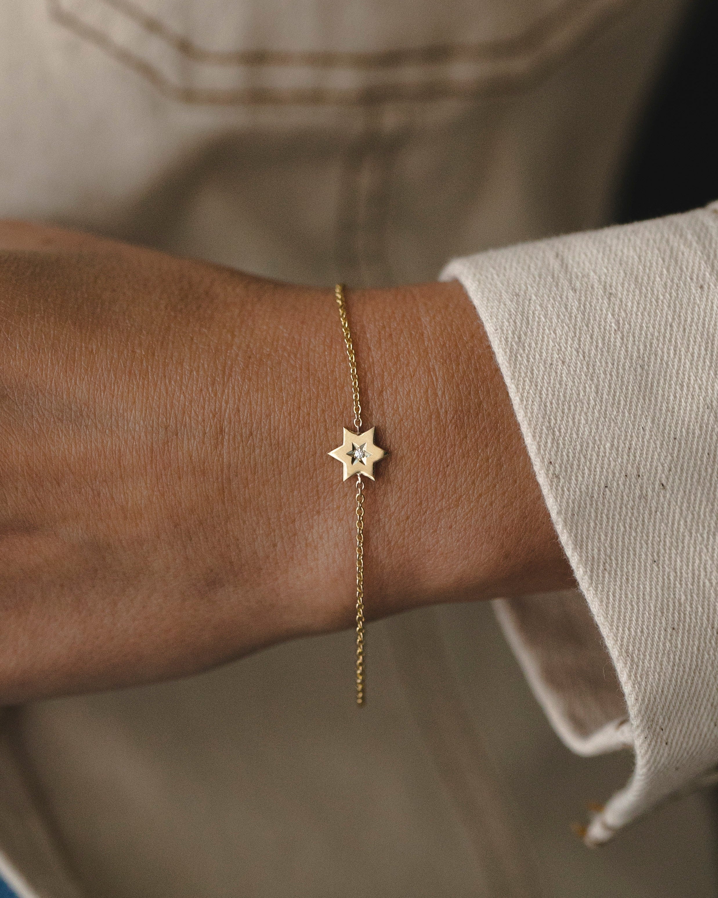 The Gaza envelope Shield Star Of David Gold bracelet diamond