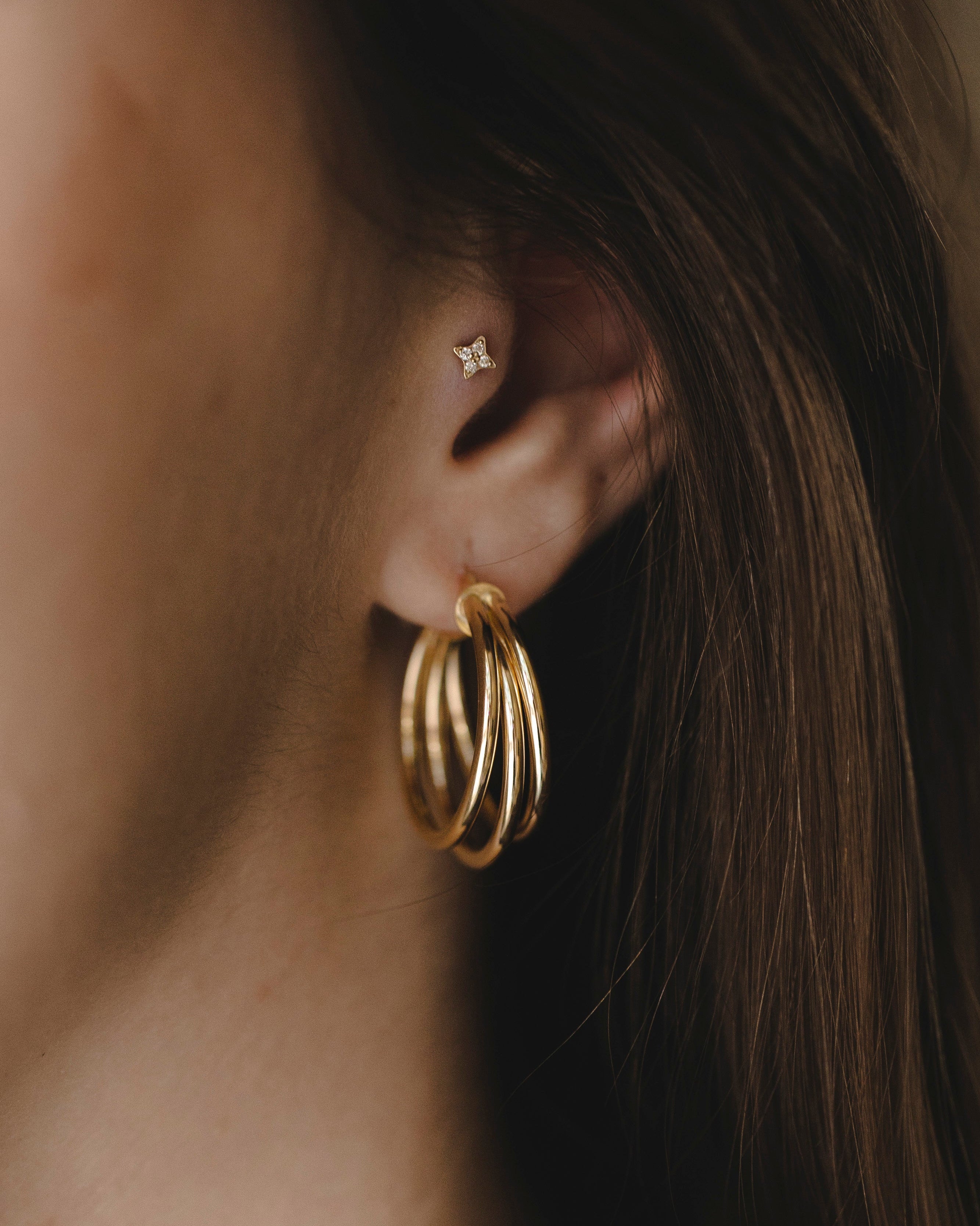 Erica gold hoop earring