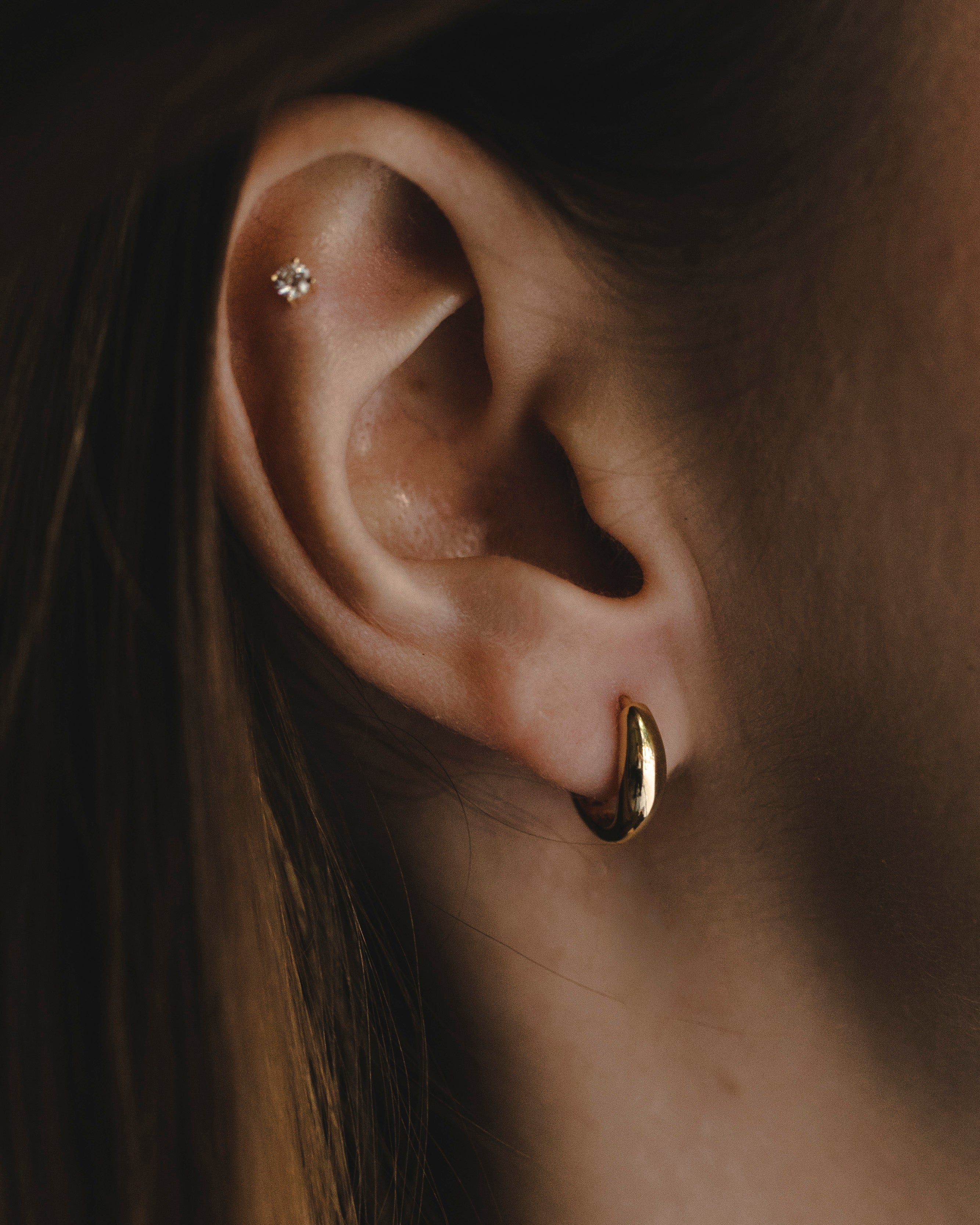 Denis gold hoop earrings