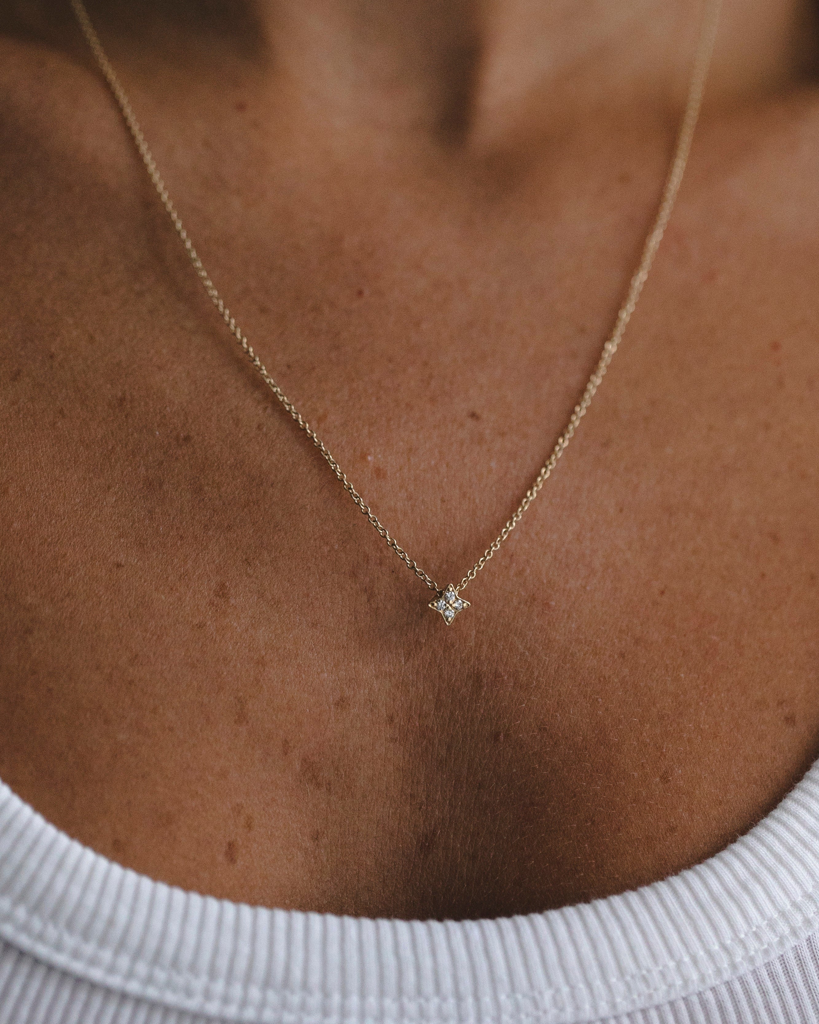 Saturn Necklace With White Diamonds