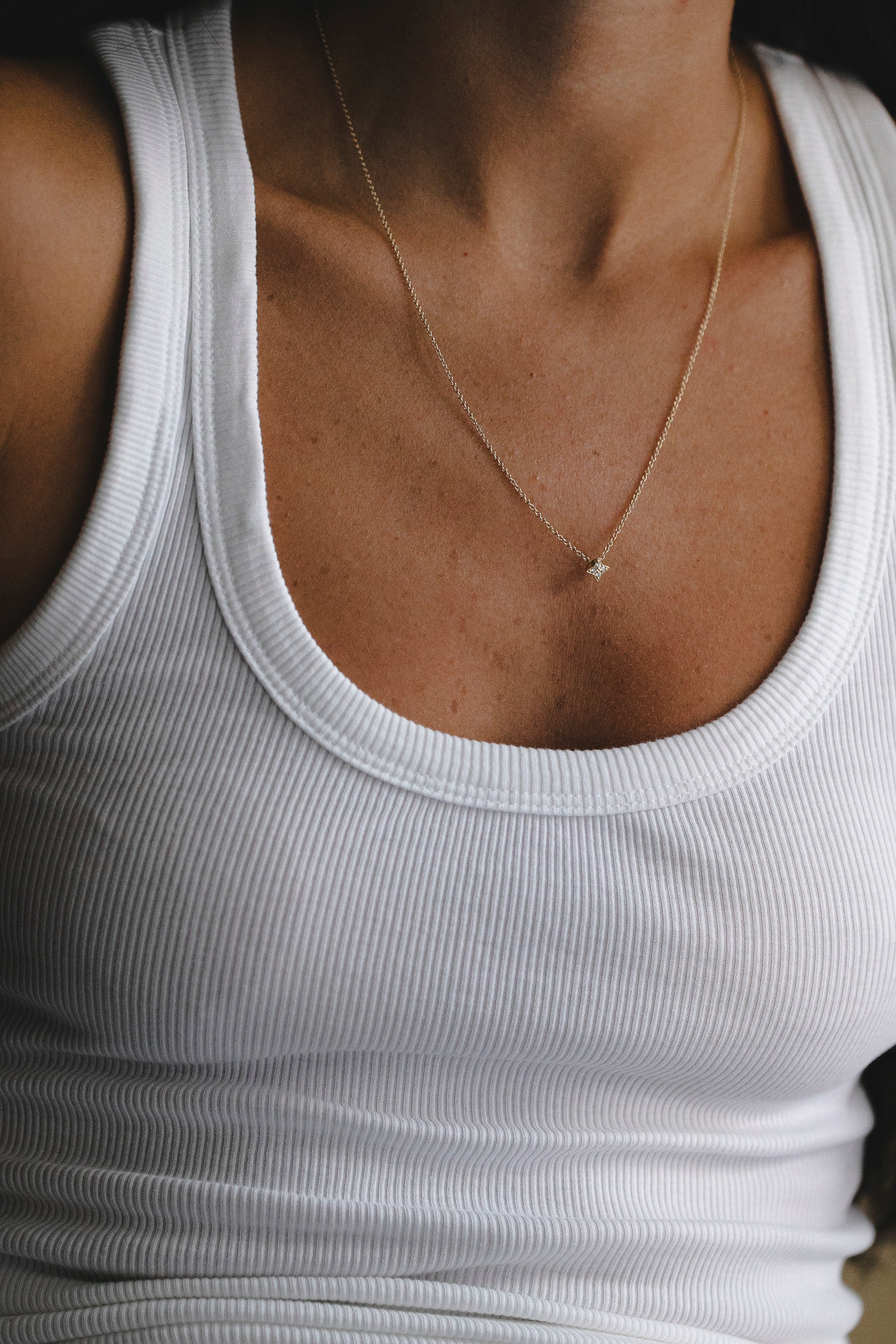 Saturn Necklace With White Diamonds