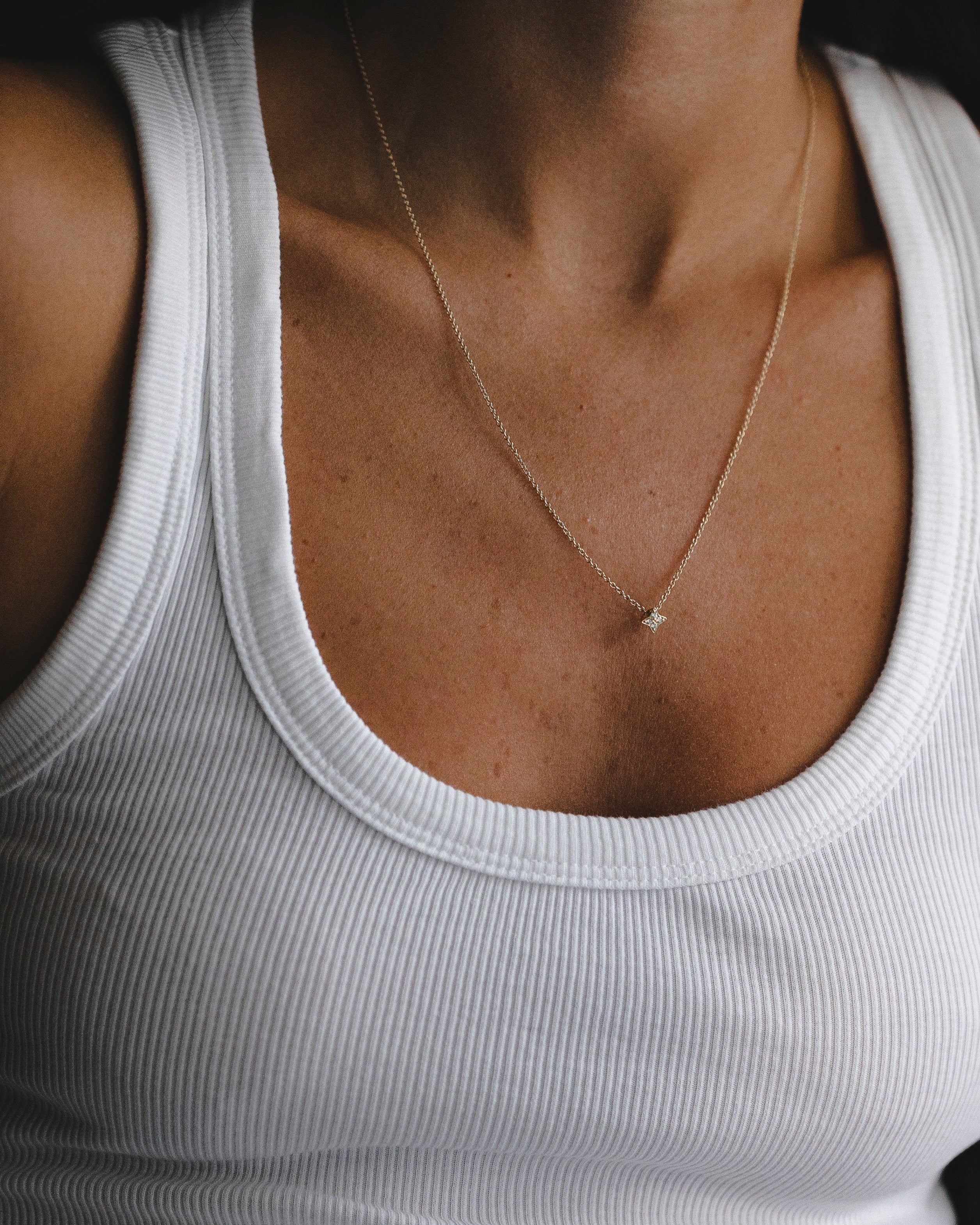 Saturn Necklace With White Diamonds