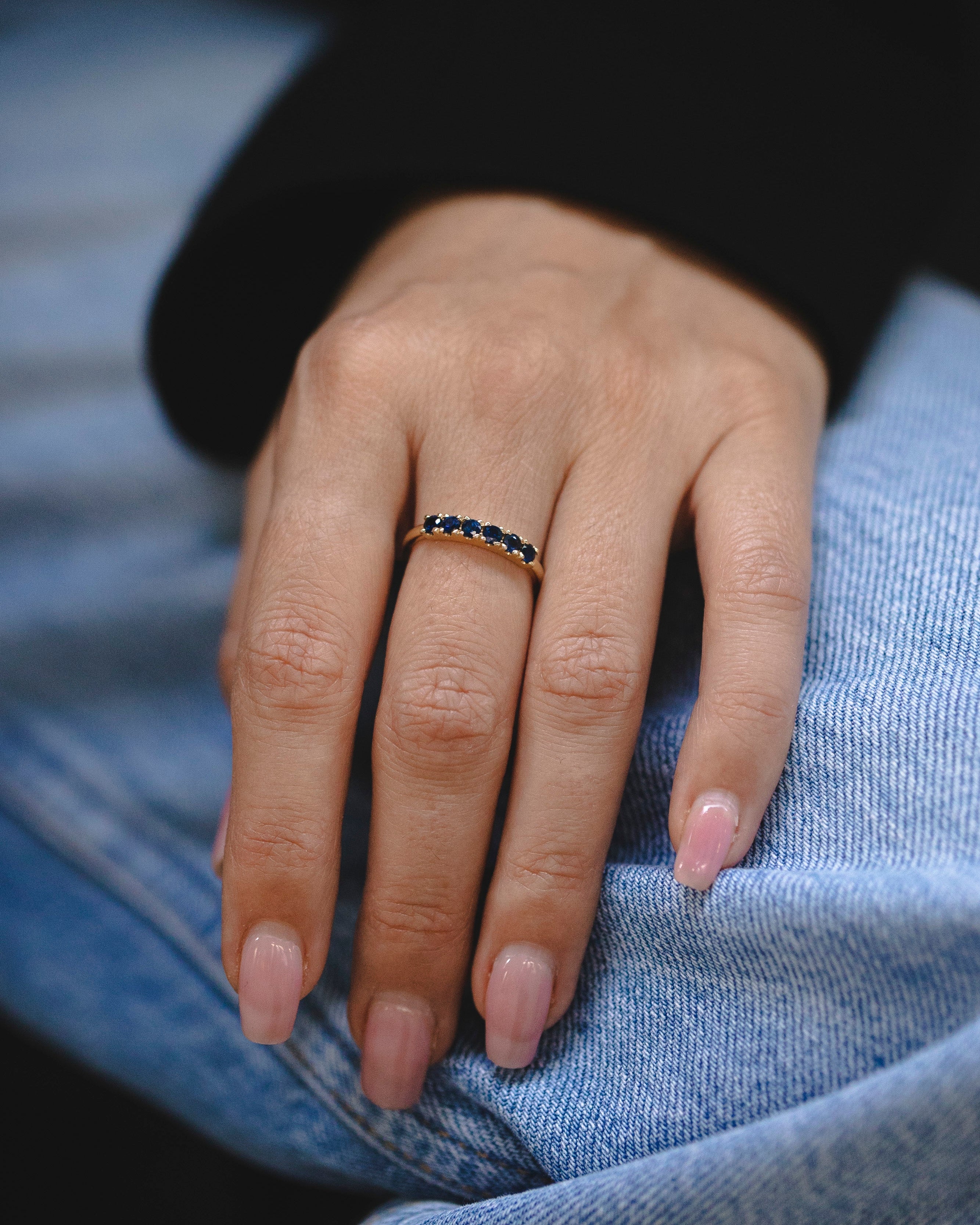 Medium Candy Gold Ring sapphire