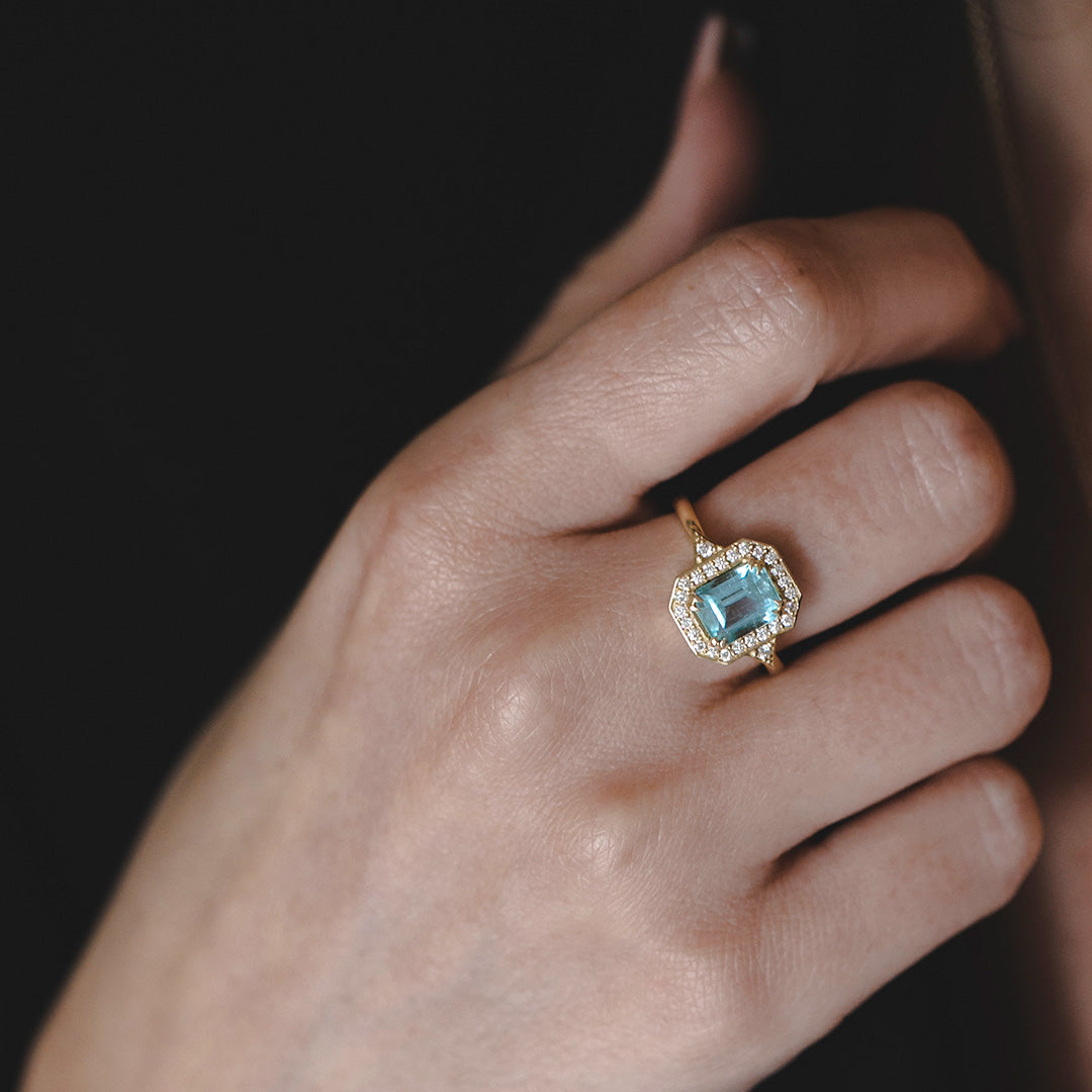 Katerina Gold Ring With Aquamarine
