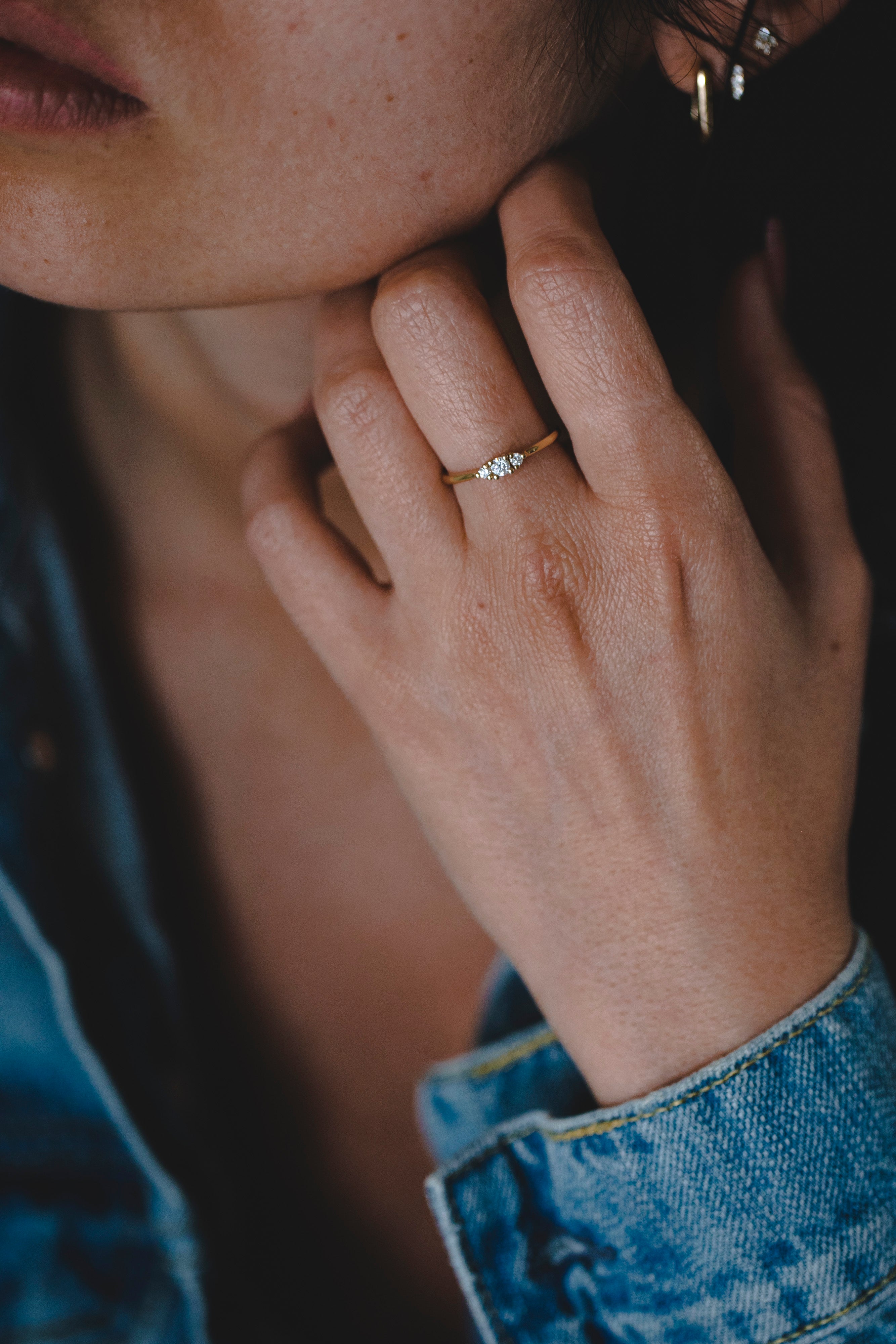 Audrey Gold Ring 3mm Diamond