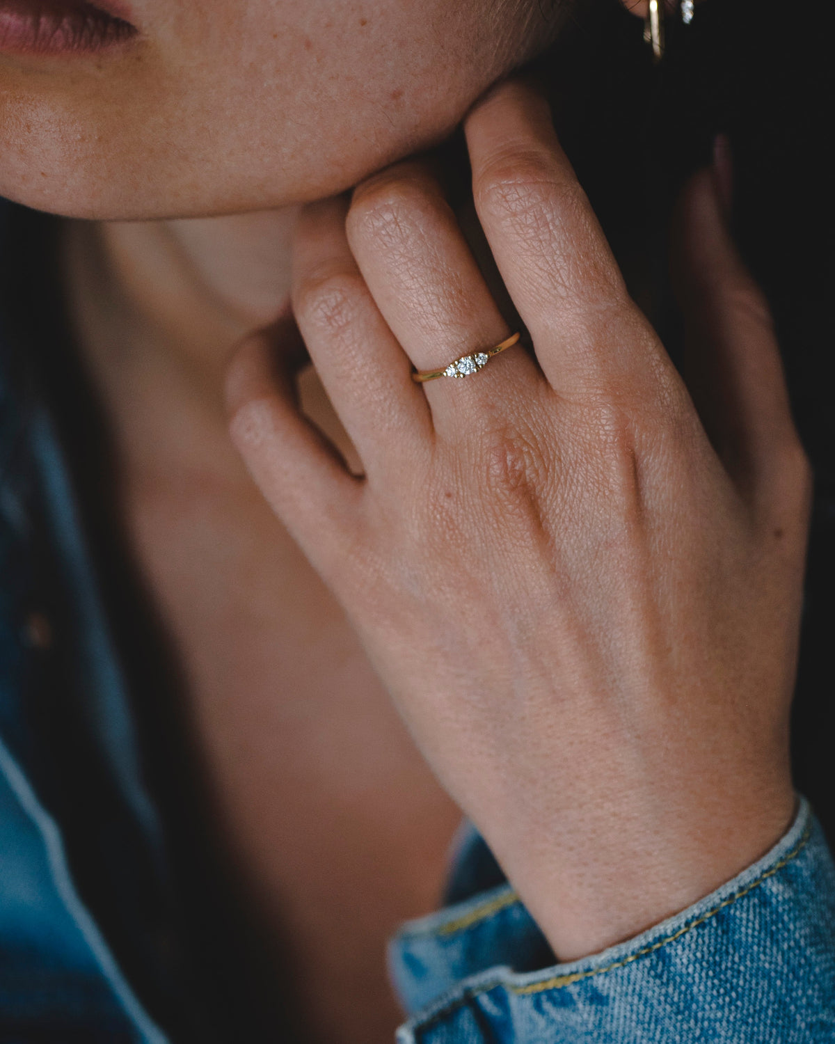 Audrey Gold Ring 3mm Diamond