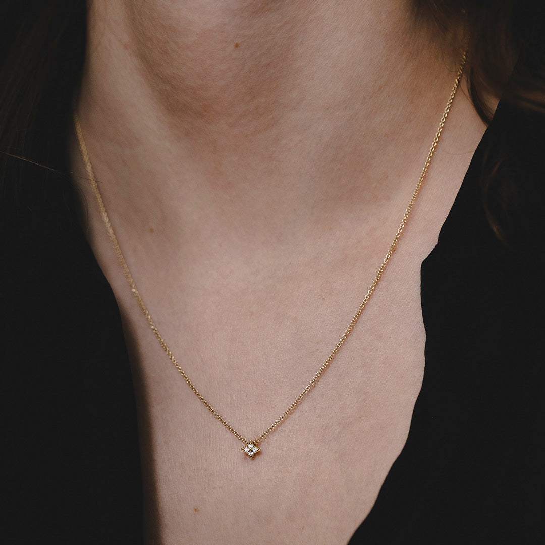 Saturn Necklace With White Diamonds