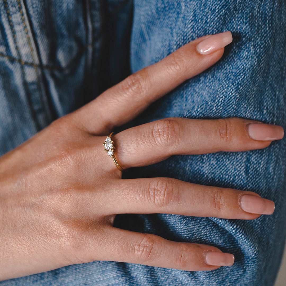 Audrey Gold Ring 4mm Diamond