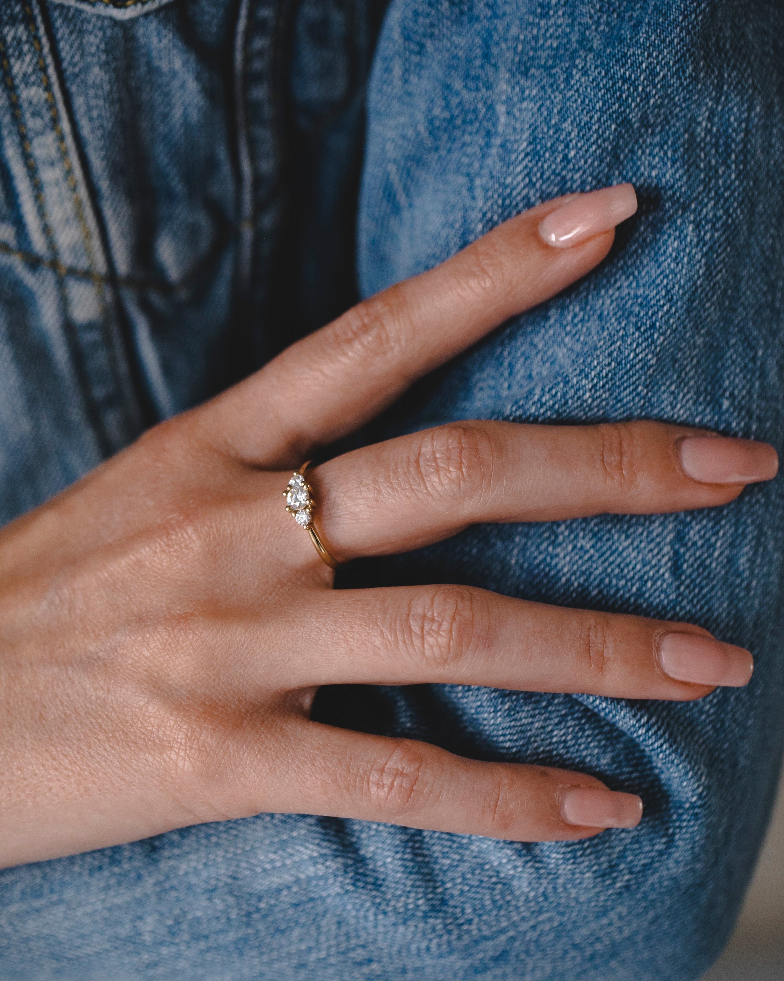 Audrey Gold Ring 4mm Diamond