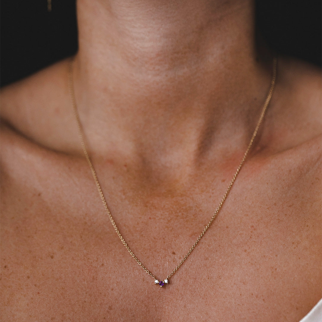 Frida amethyst and white diamonds Necklace