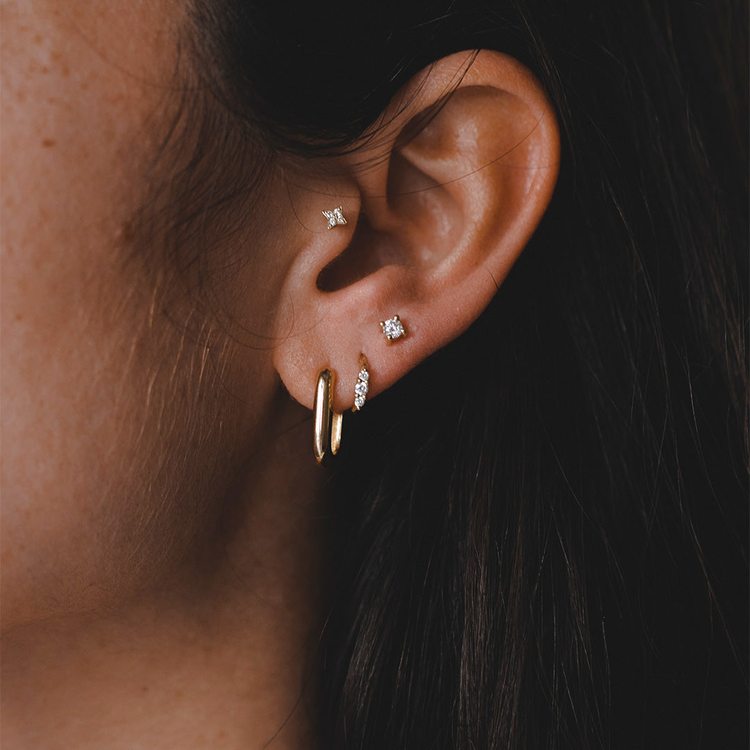 Martina Piercing Earring 3mm white diamond