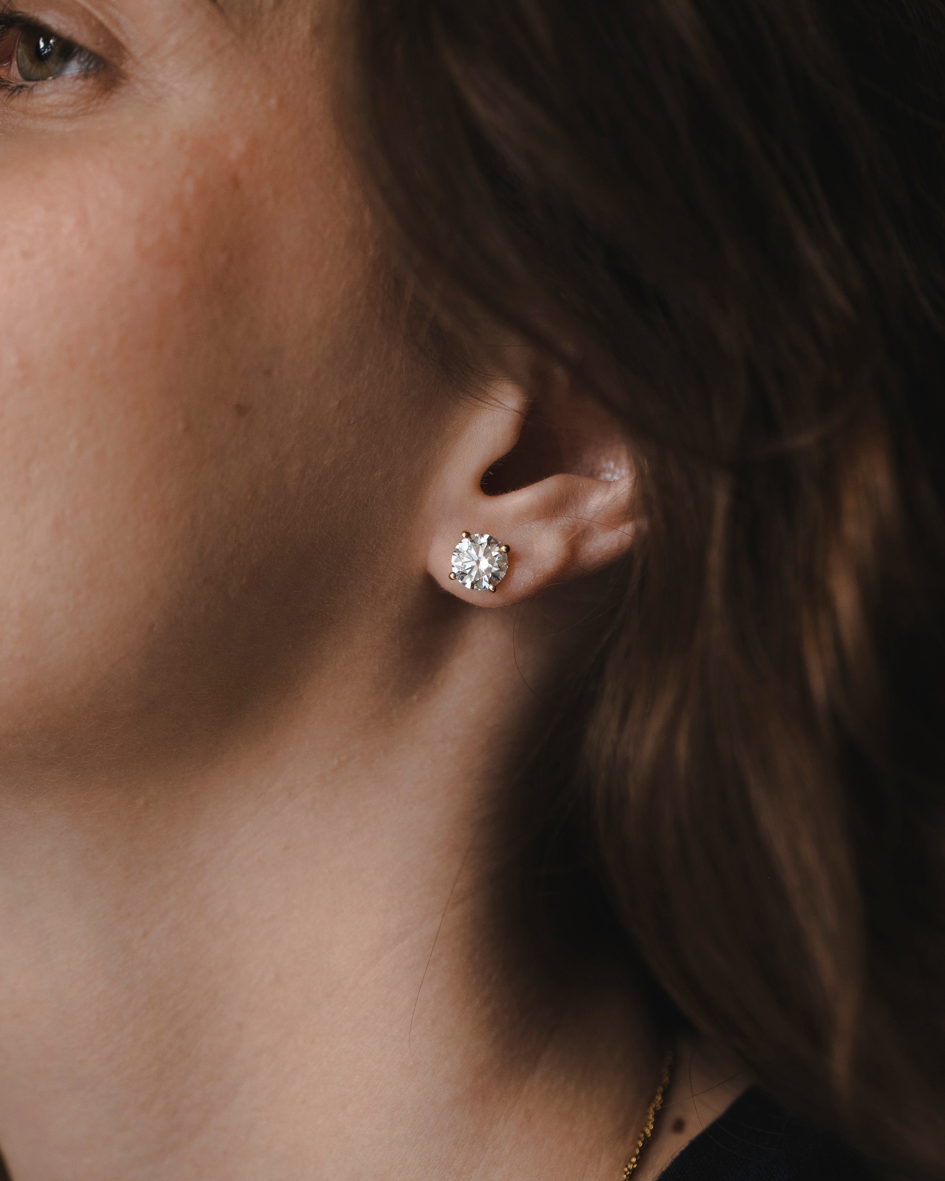 Martina Gold Earring 2ct lab Diamond