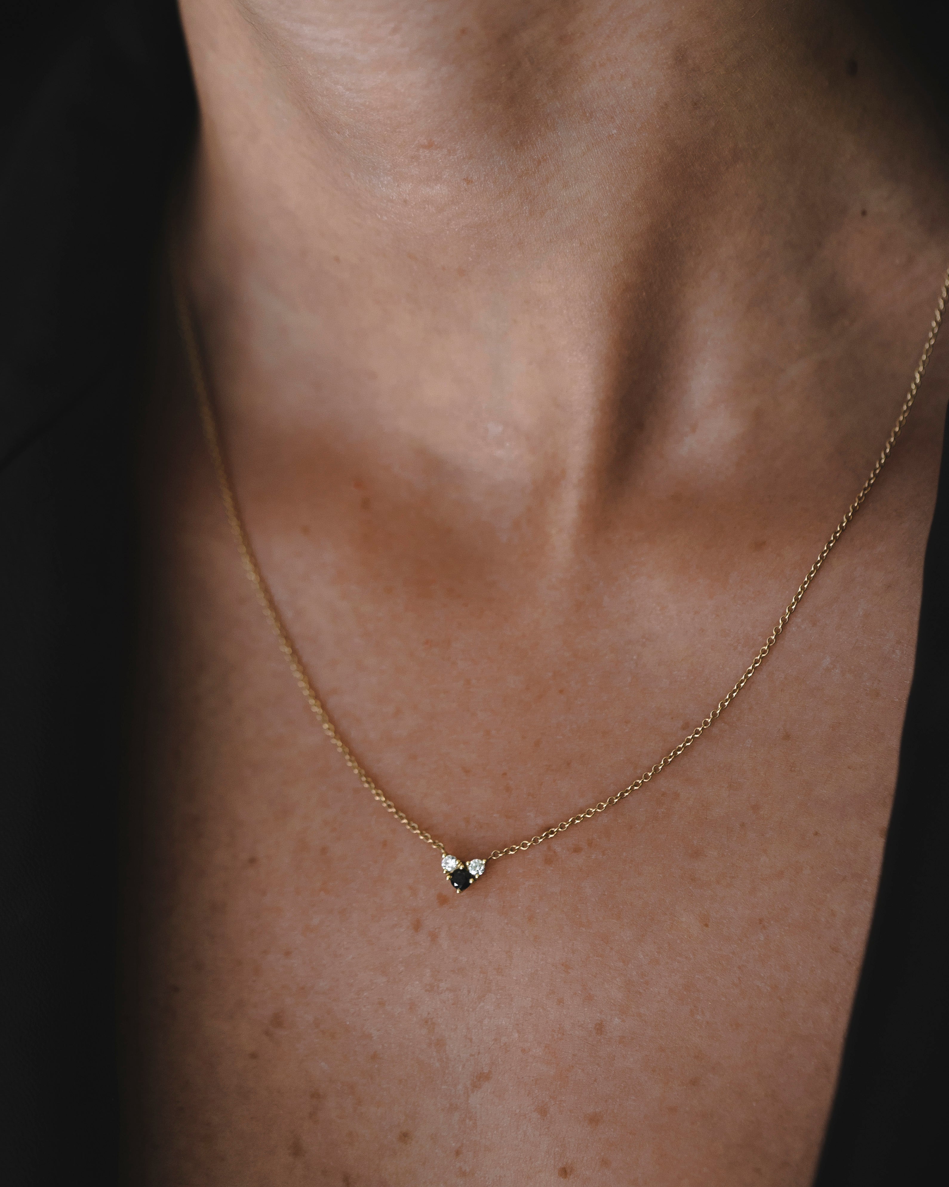 Tatiana Gold Necklace Black & White Diamonds