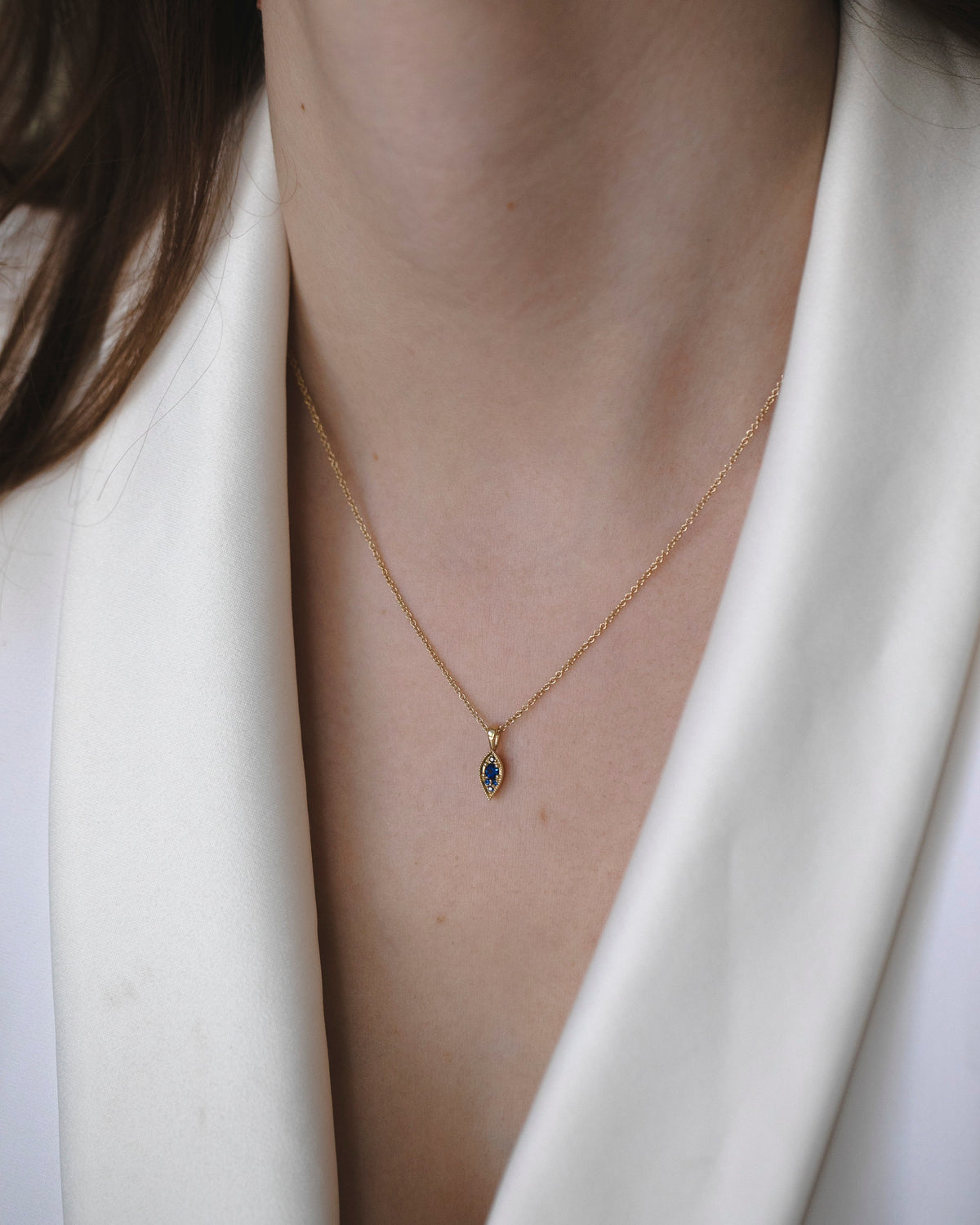 Jane Gold Necklace Sapphire
