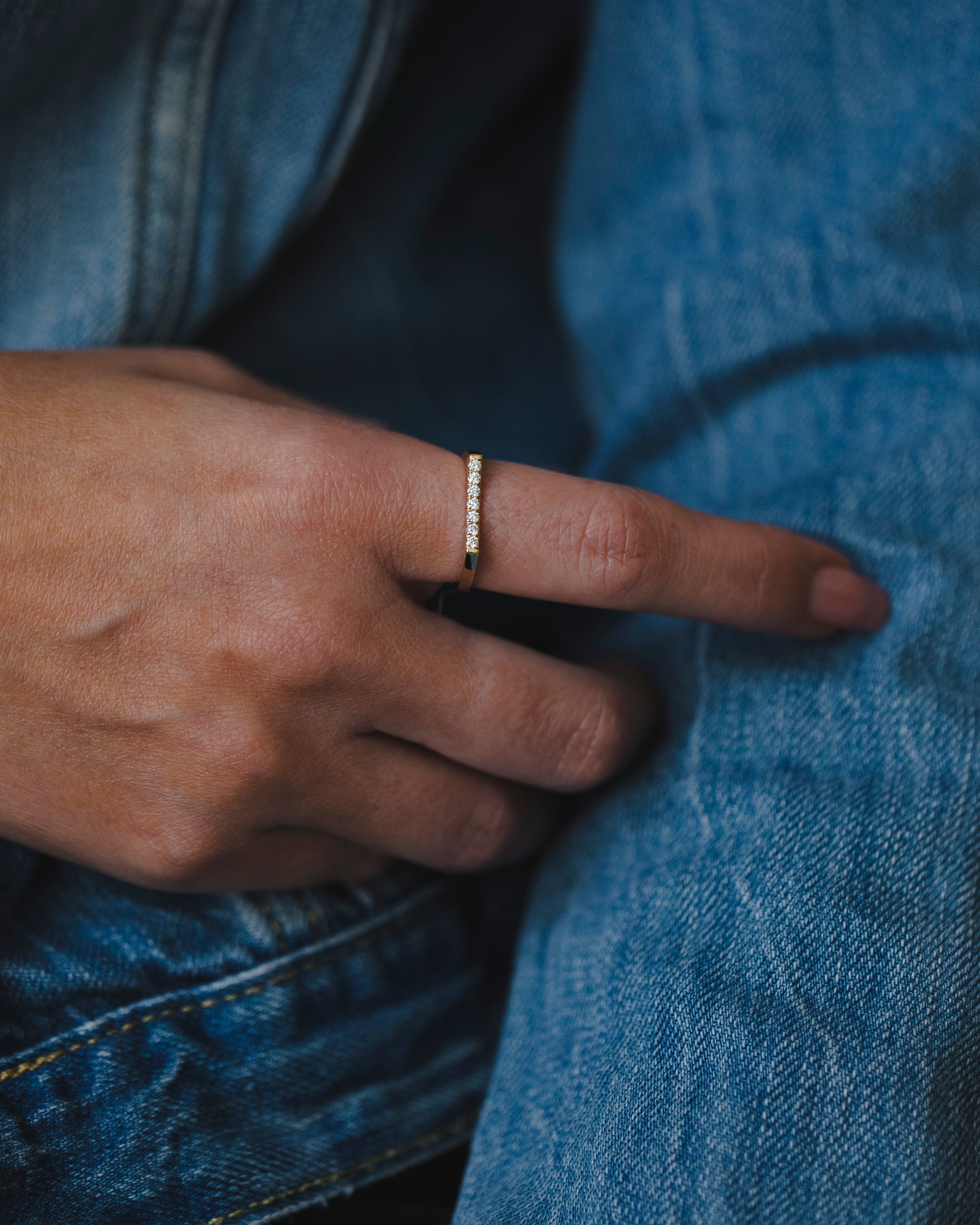 Carrie Gold Ring White Diamonds