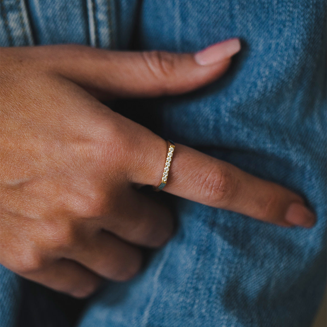 Carrie Gold Ring White Diamonds