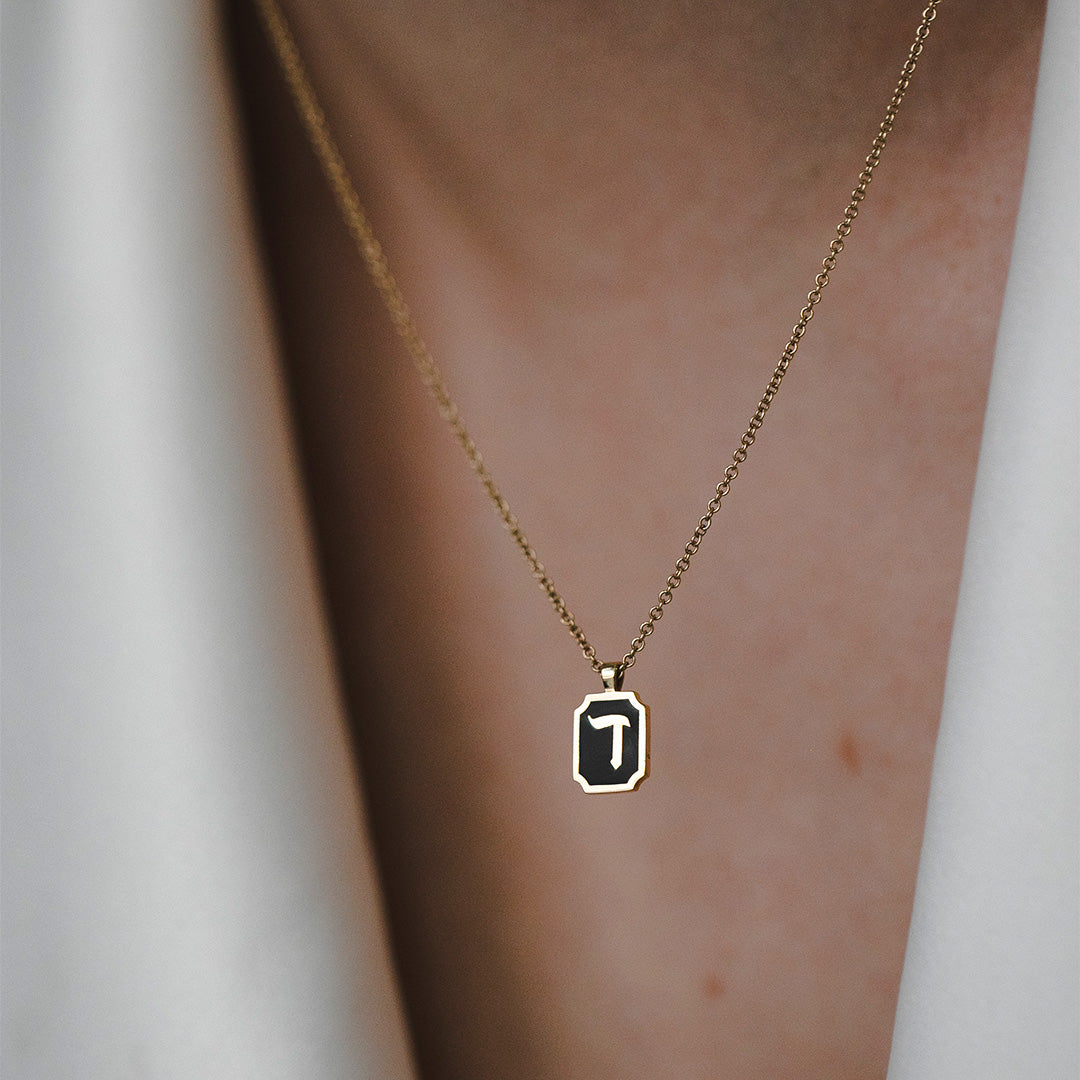 Enamel Letter Necklace