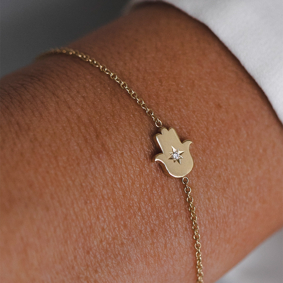 Hamsa Bracelet White Diamond
