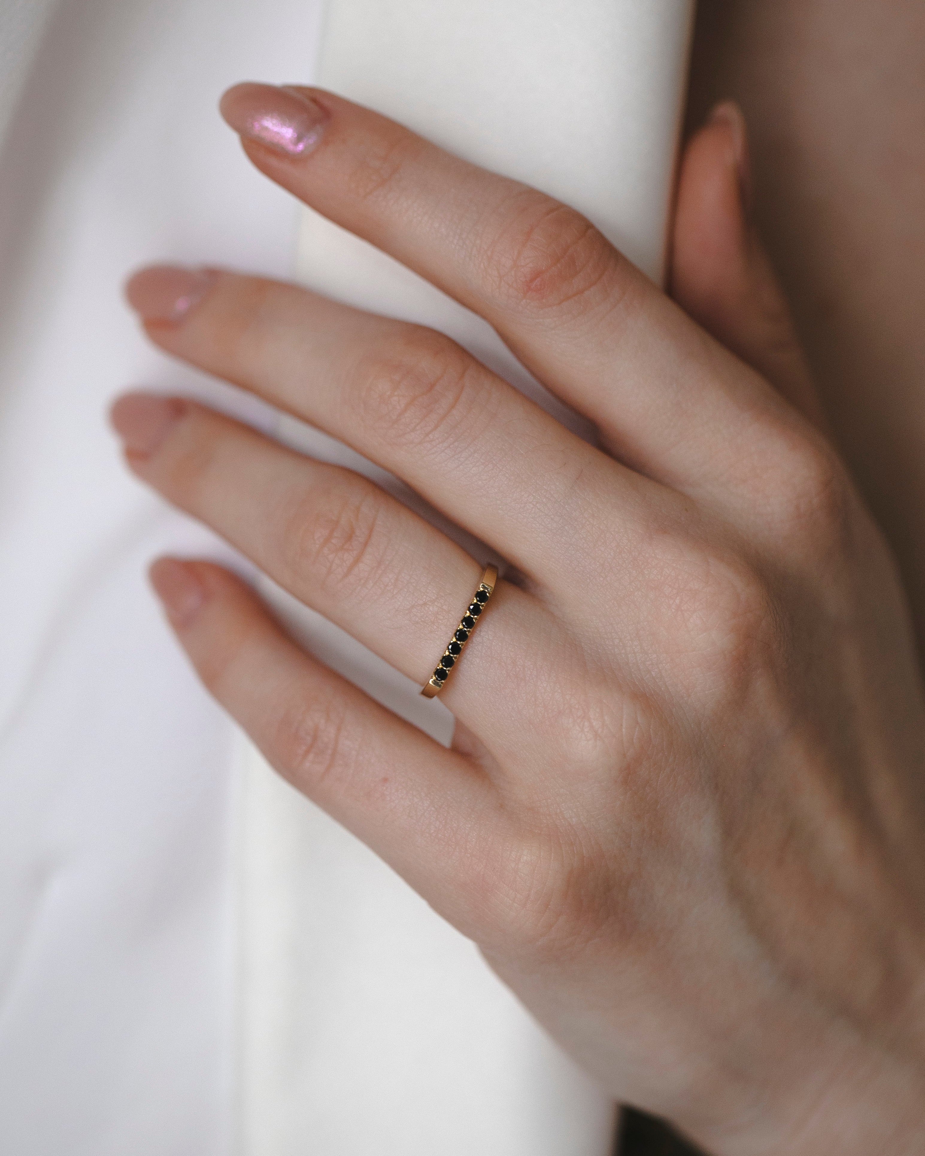 Carrie Gold Ring Black Diamonds