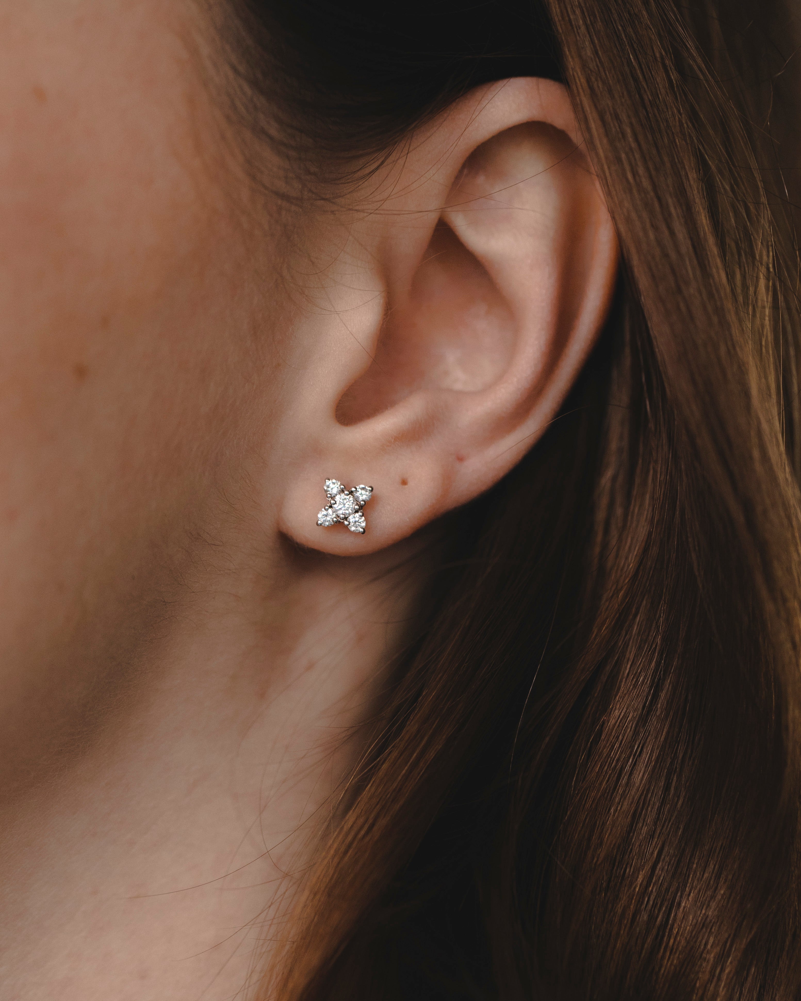 Eliana Gold Earring White Diamonds
