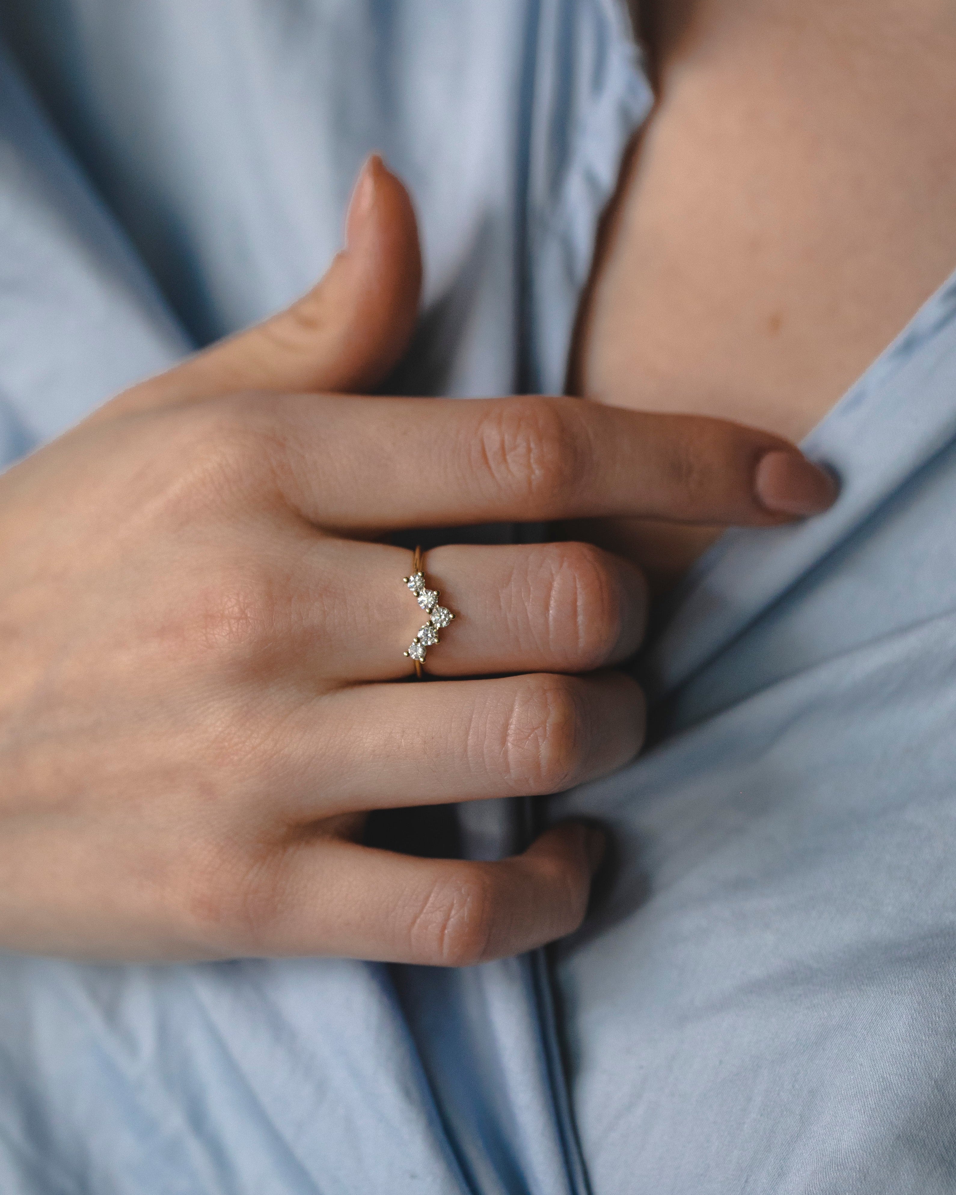 Large Harmon ring With White Diamonds