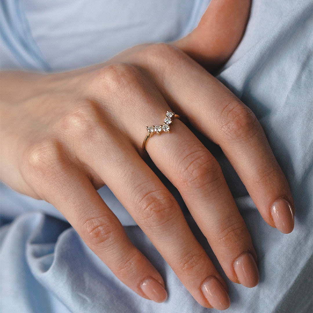 Large Harmon ring With White Diamonds