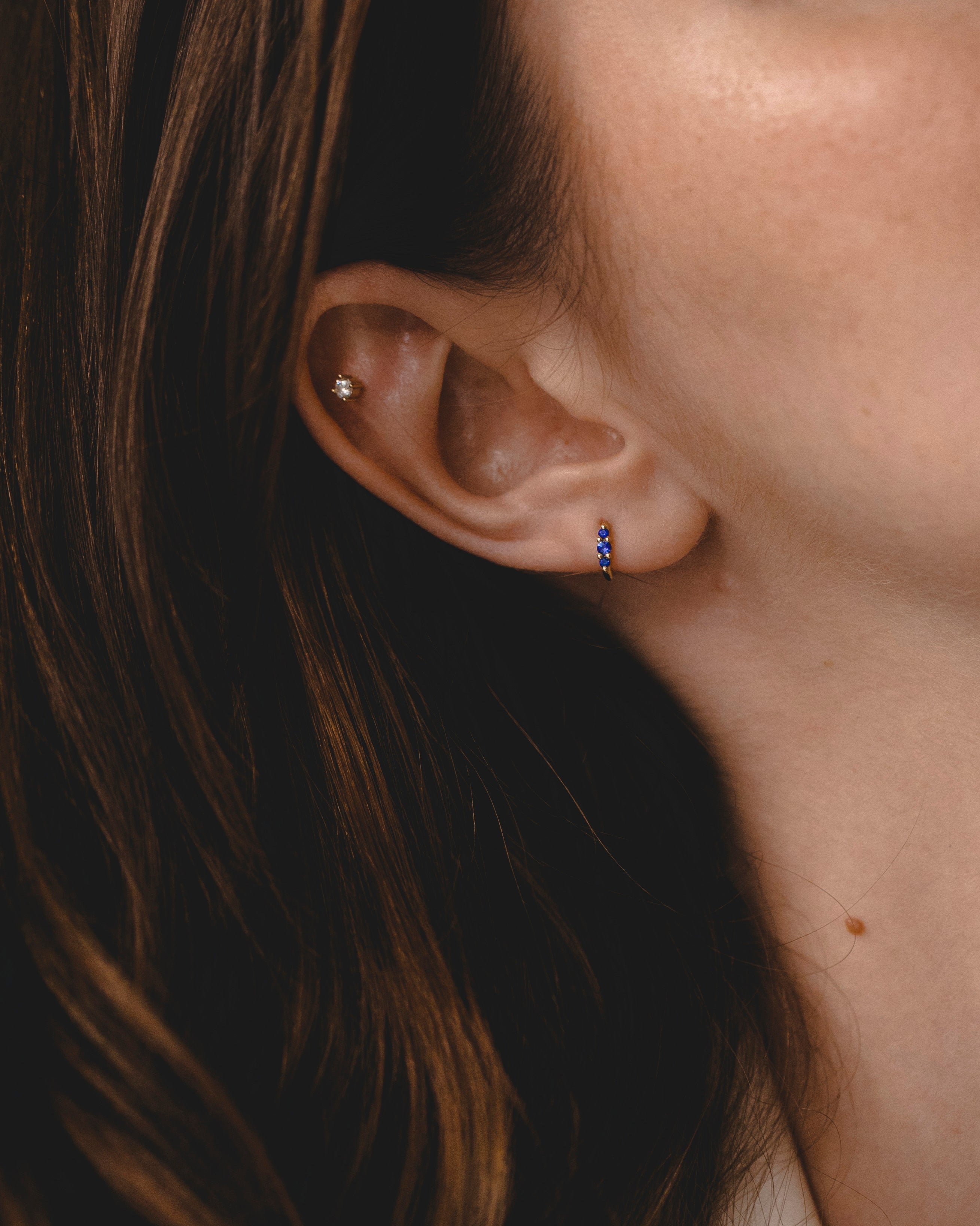 Audrey Mini Hoop With Sapphire