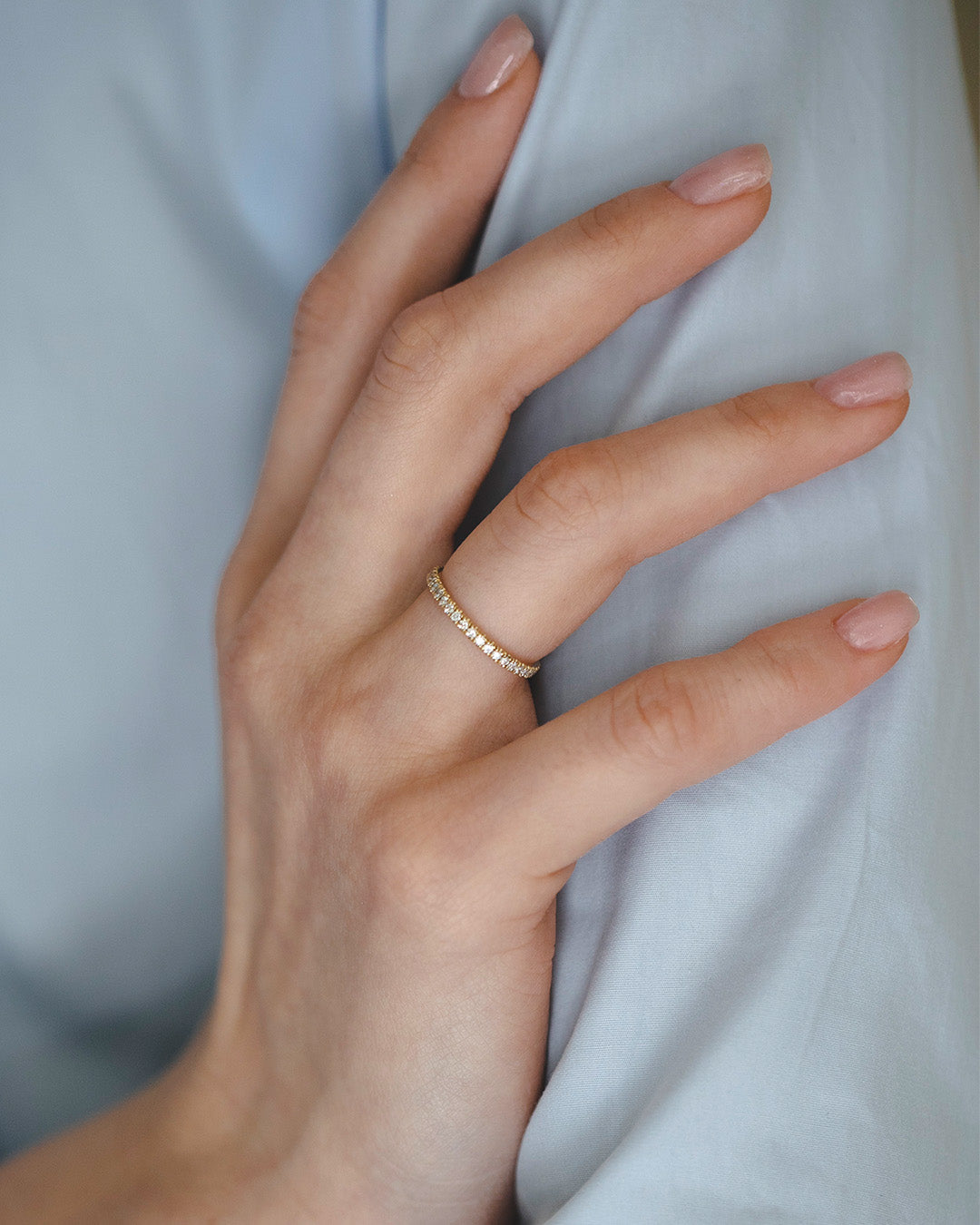 Eternity Gold Ring White Diamonds