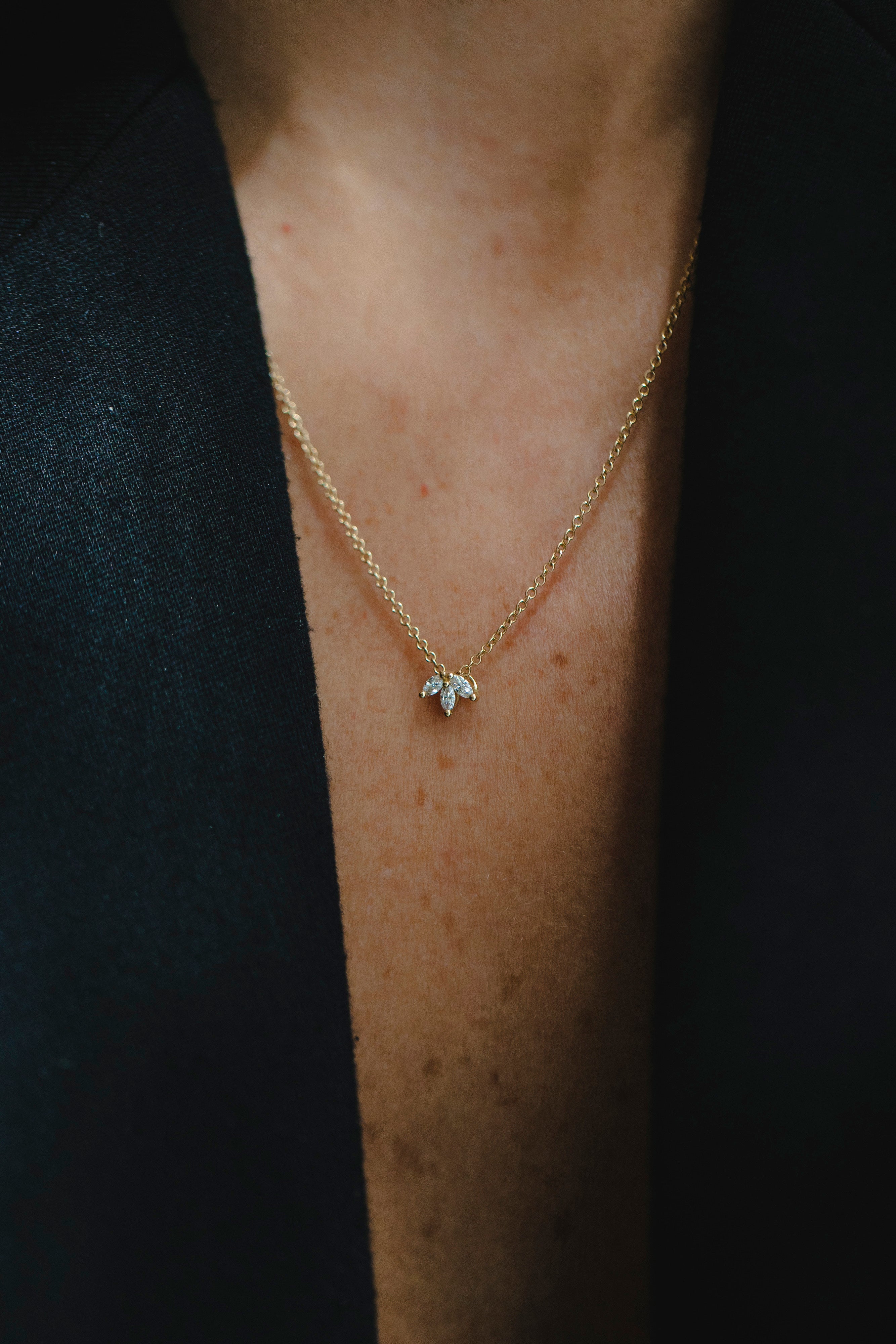 Françoise Necklace with White Diamonds