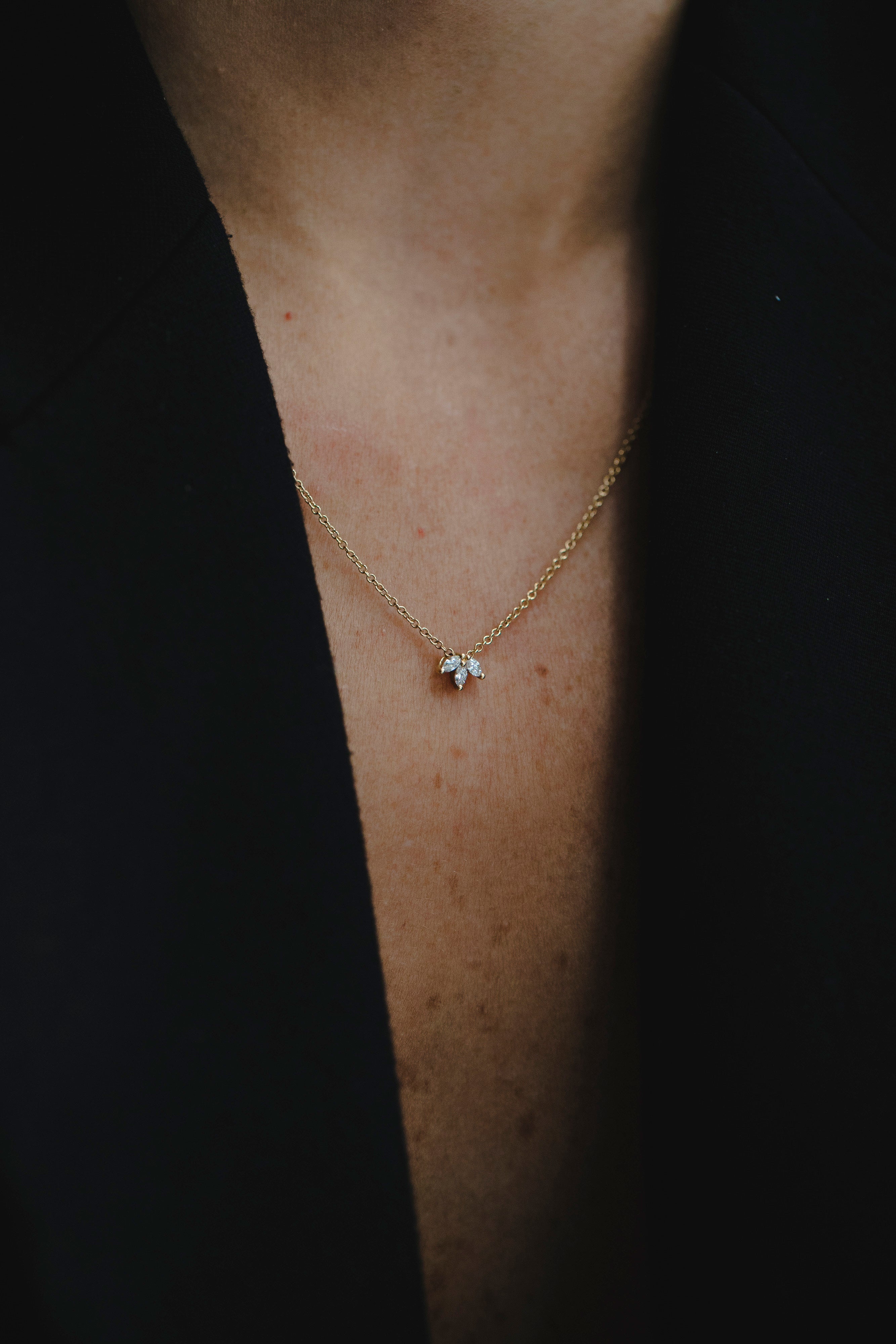 Françoise Necklace with White Diamonds