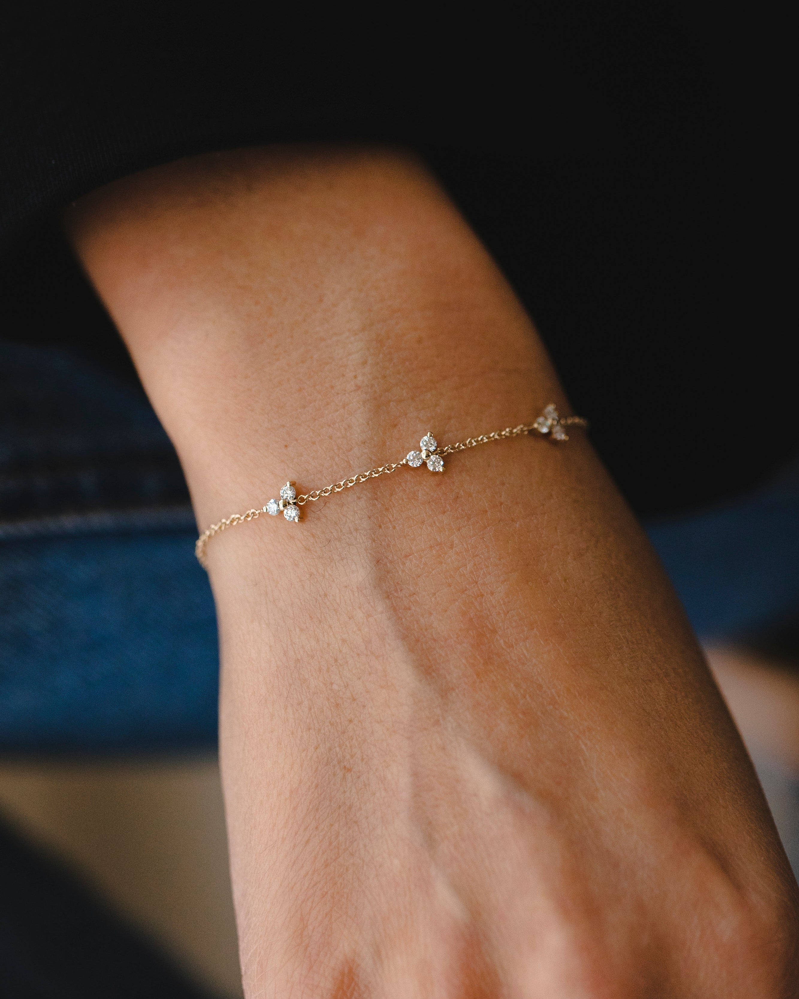 Trio Grace Bracelet With White Diamonds