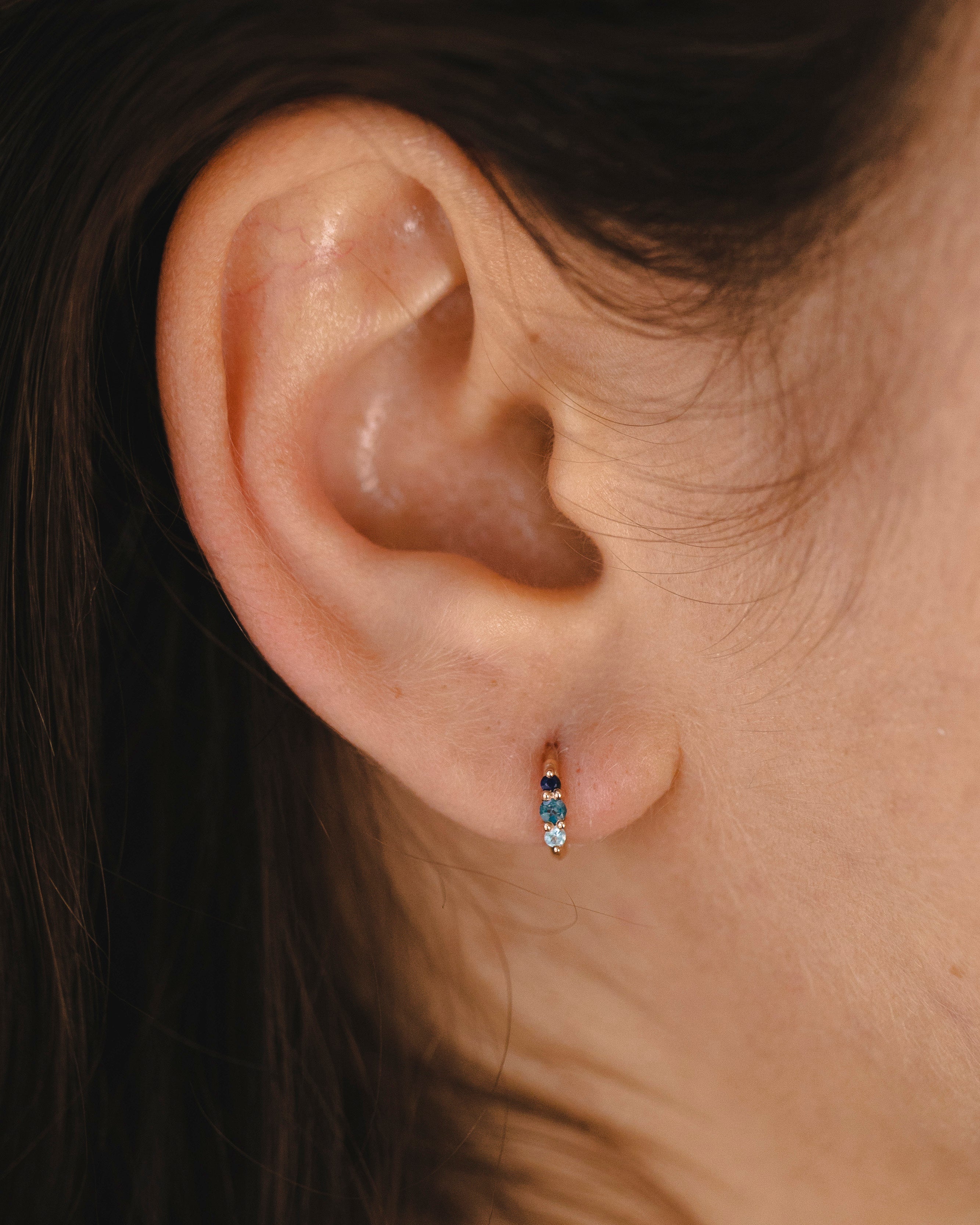 Audrey Mini Hoop Earring blue rainbow