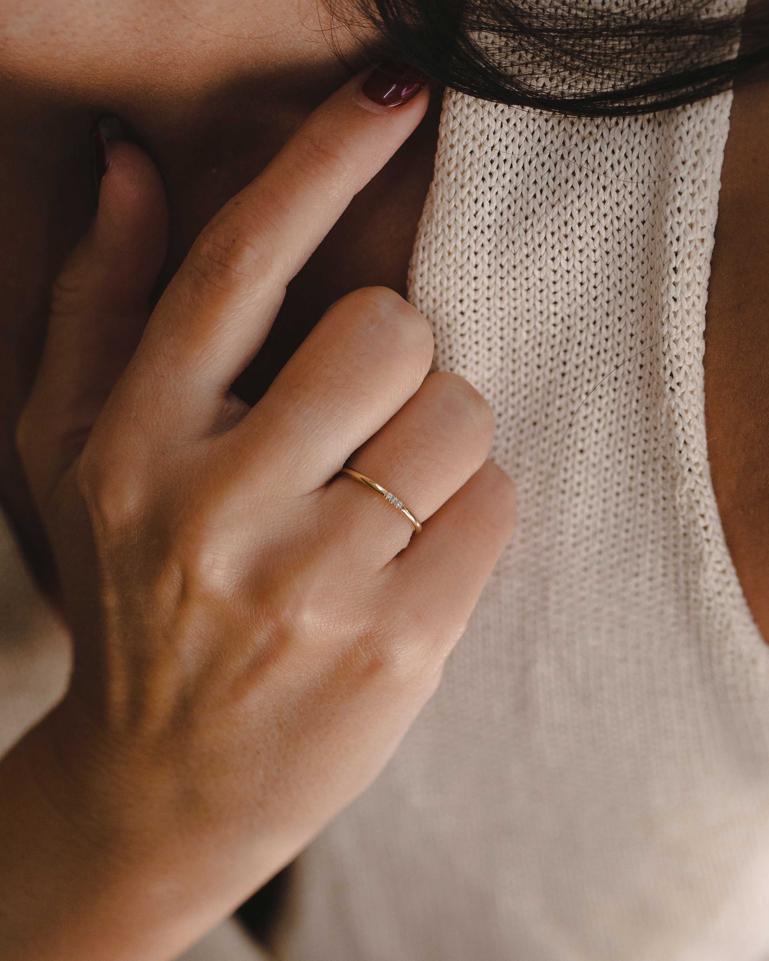 Kelly Ring With 3 White Diamonds