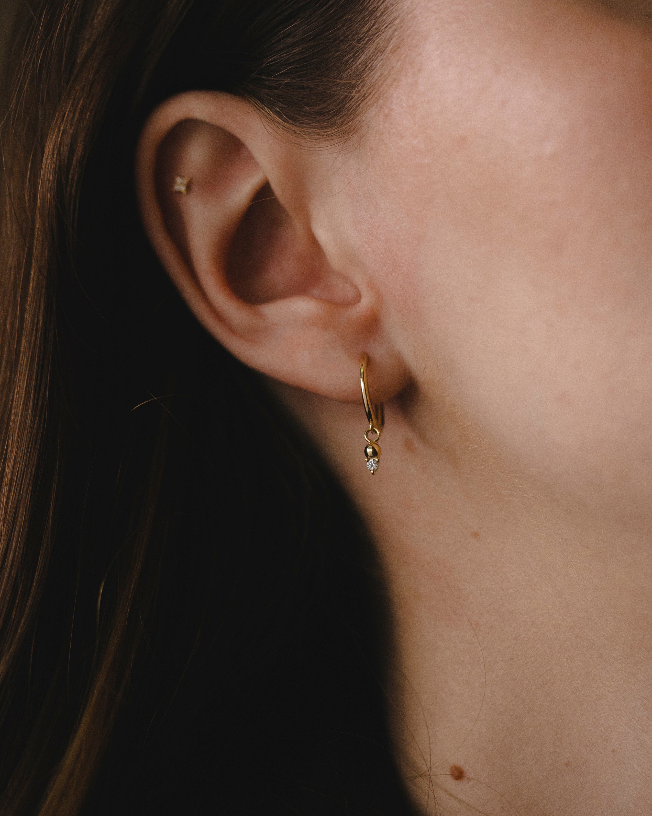 kylie hoop marie white diamond gold hoop earring