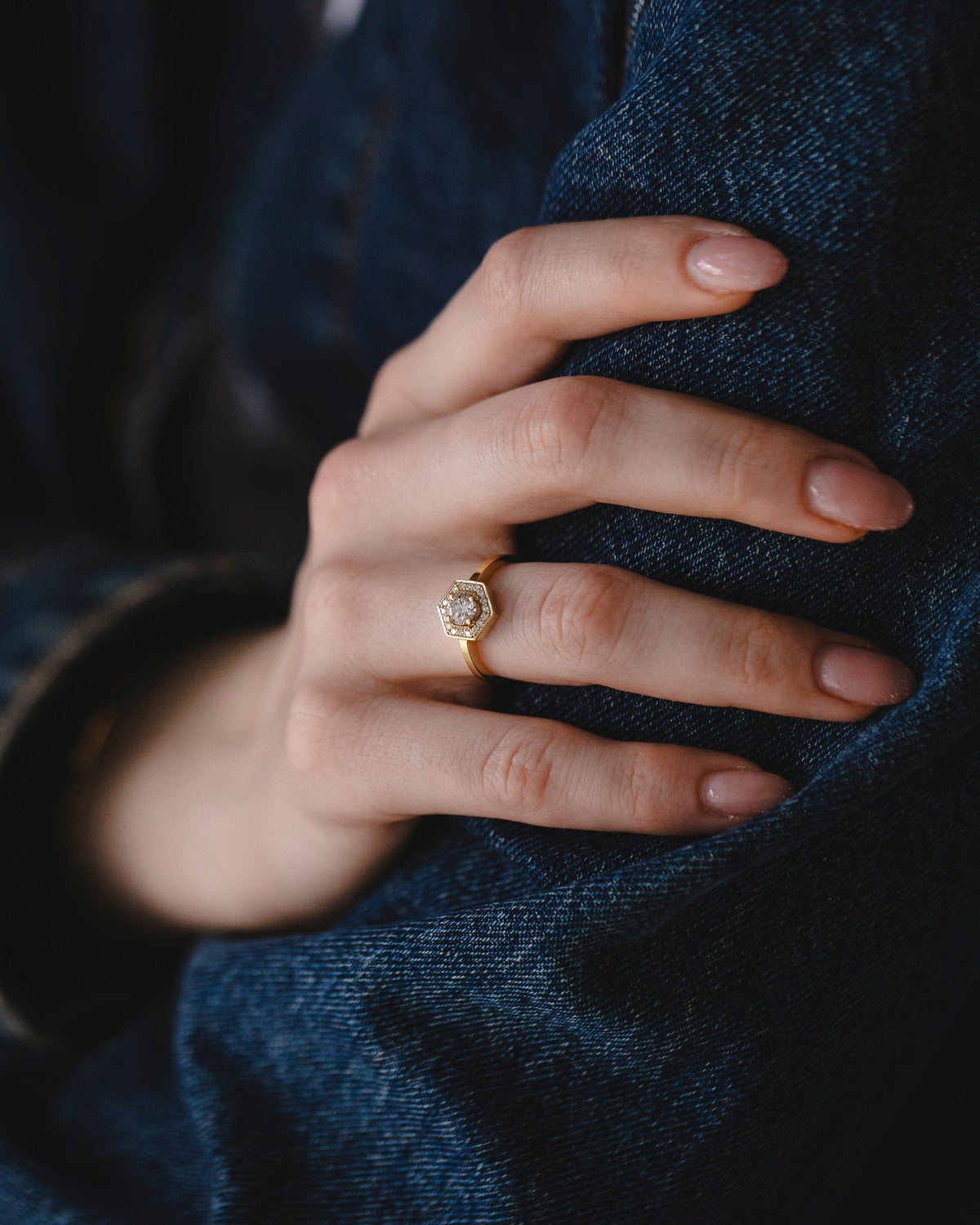 Amy Gold Ring White 5mm Diamond