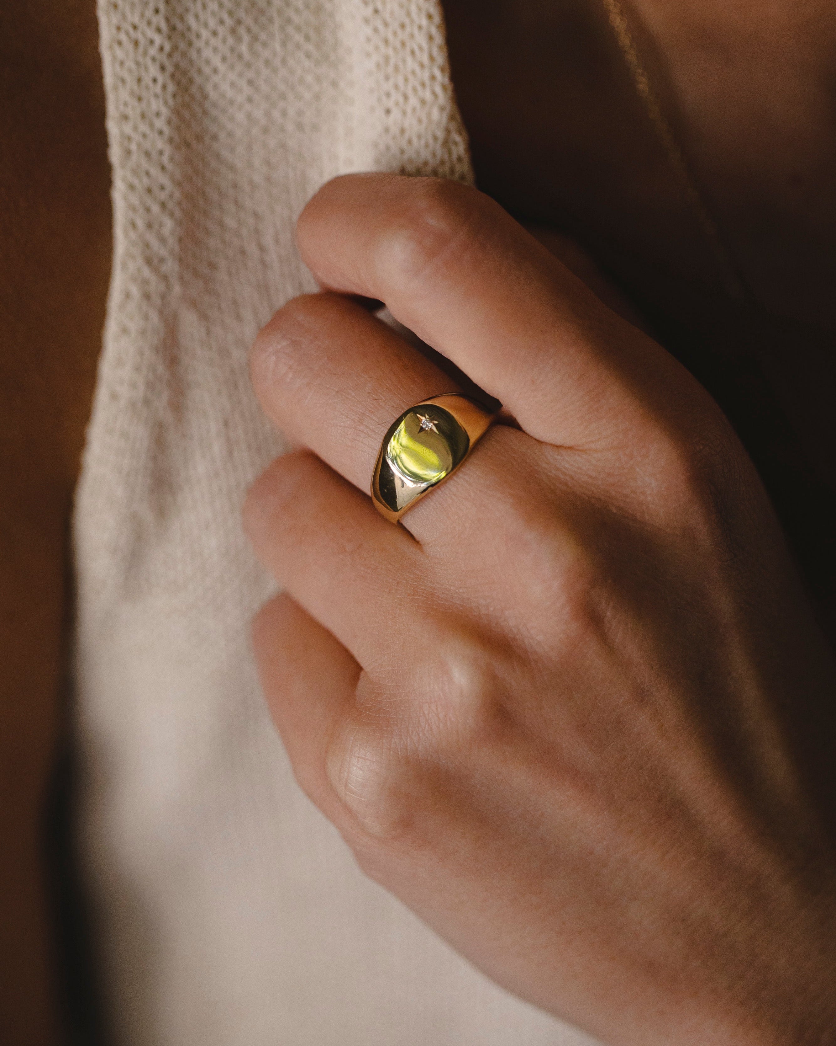 Maria Gold Ring White Diamond