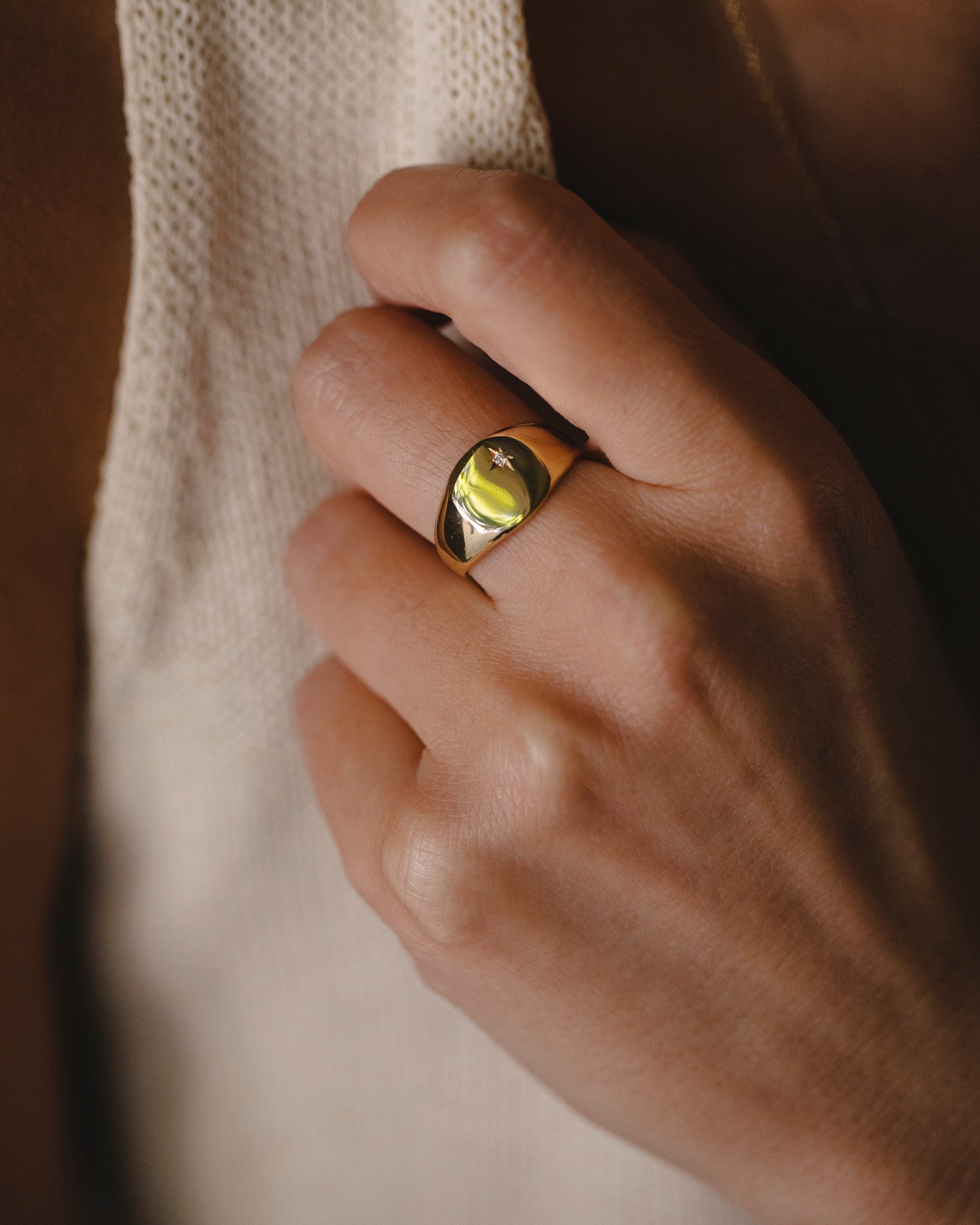Maria Gold Ring White Diamond