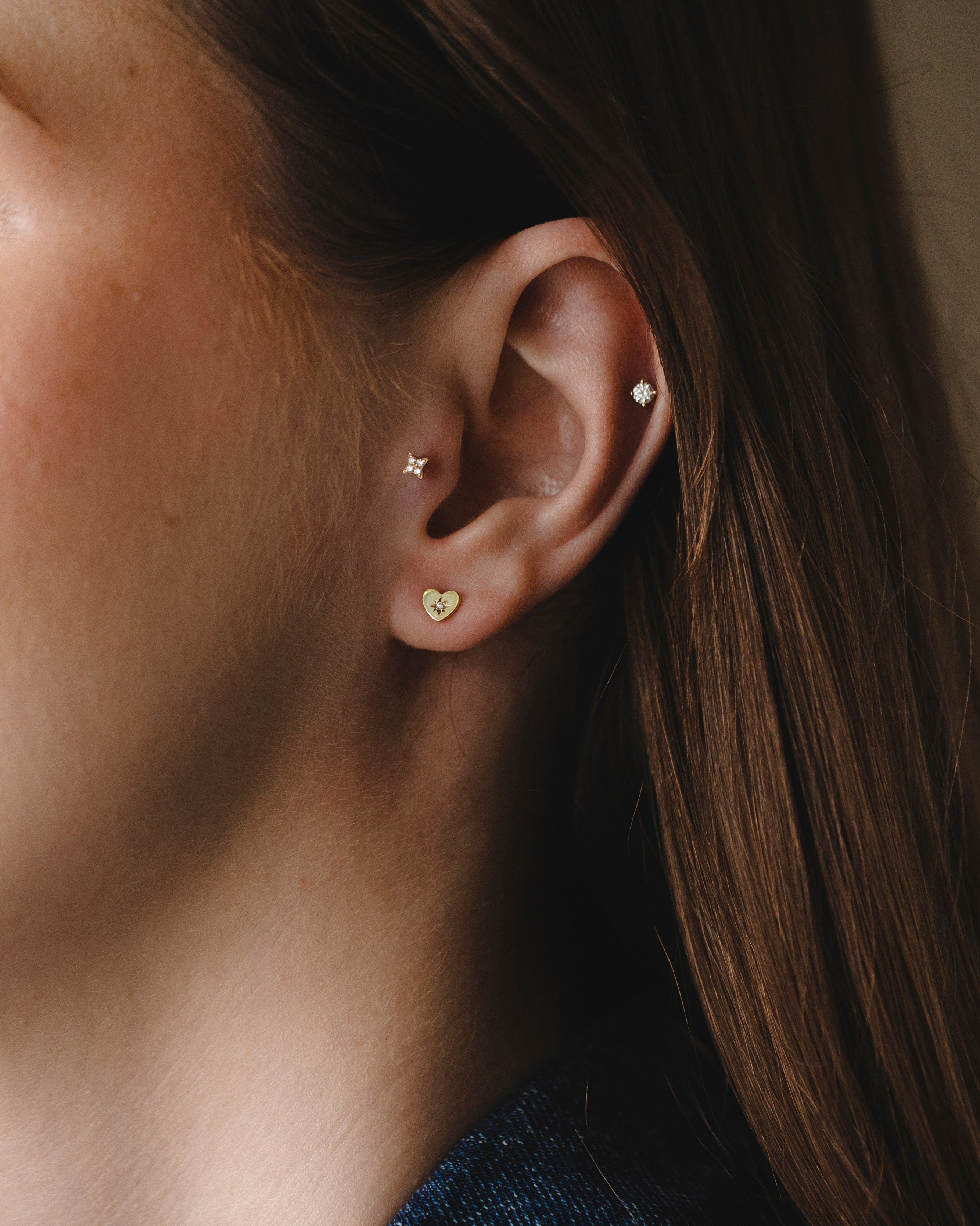 Sofia Heart Earring with Diamond