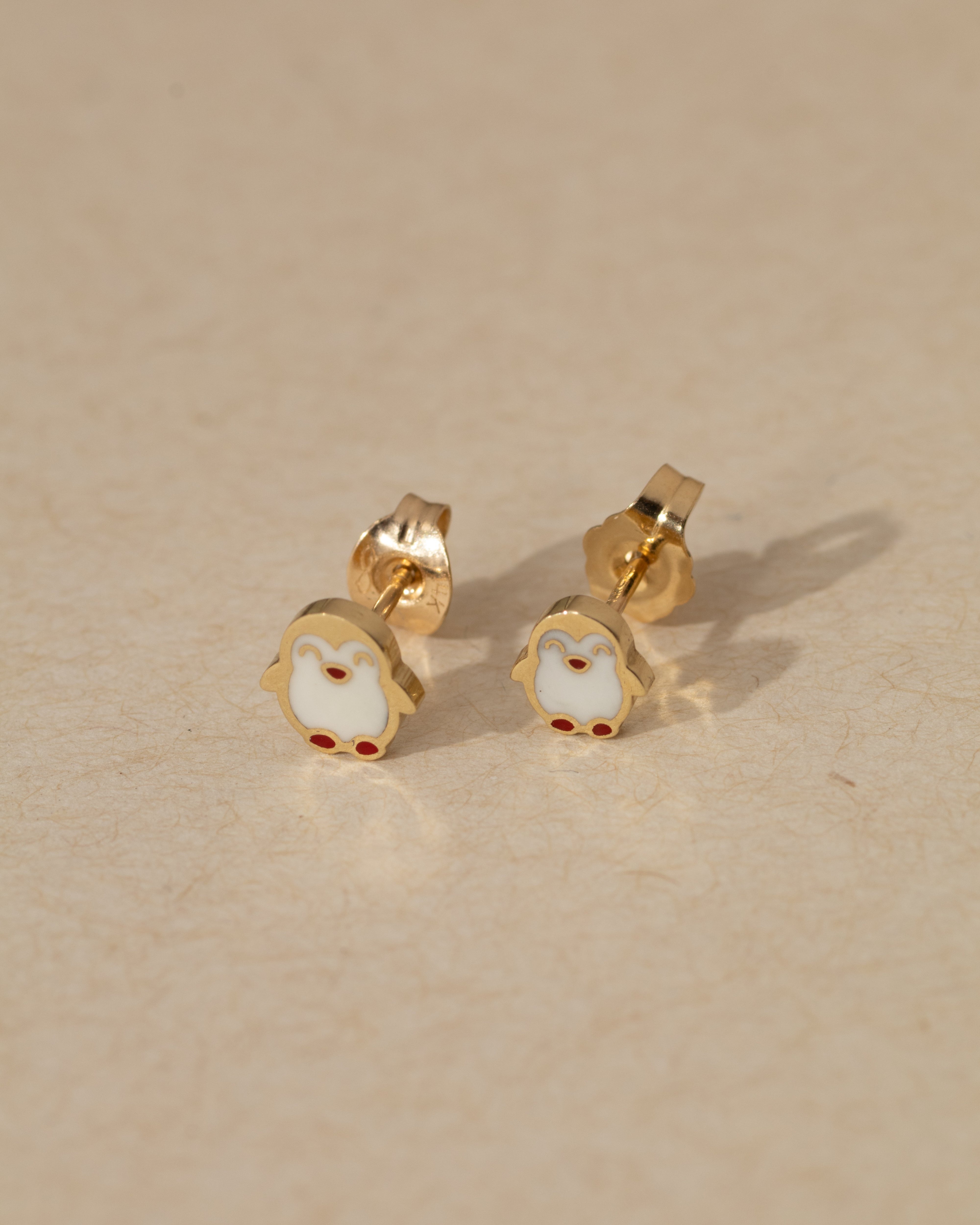 Gold Large Penguin Earring