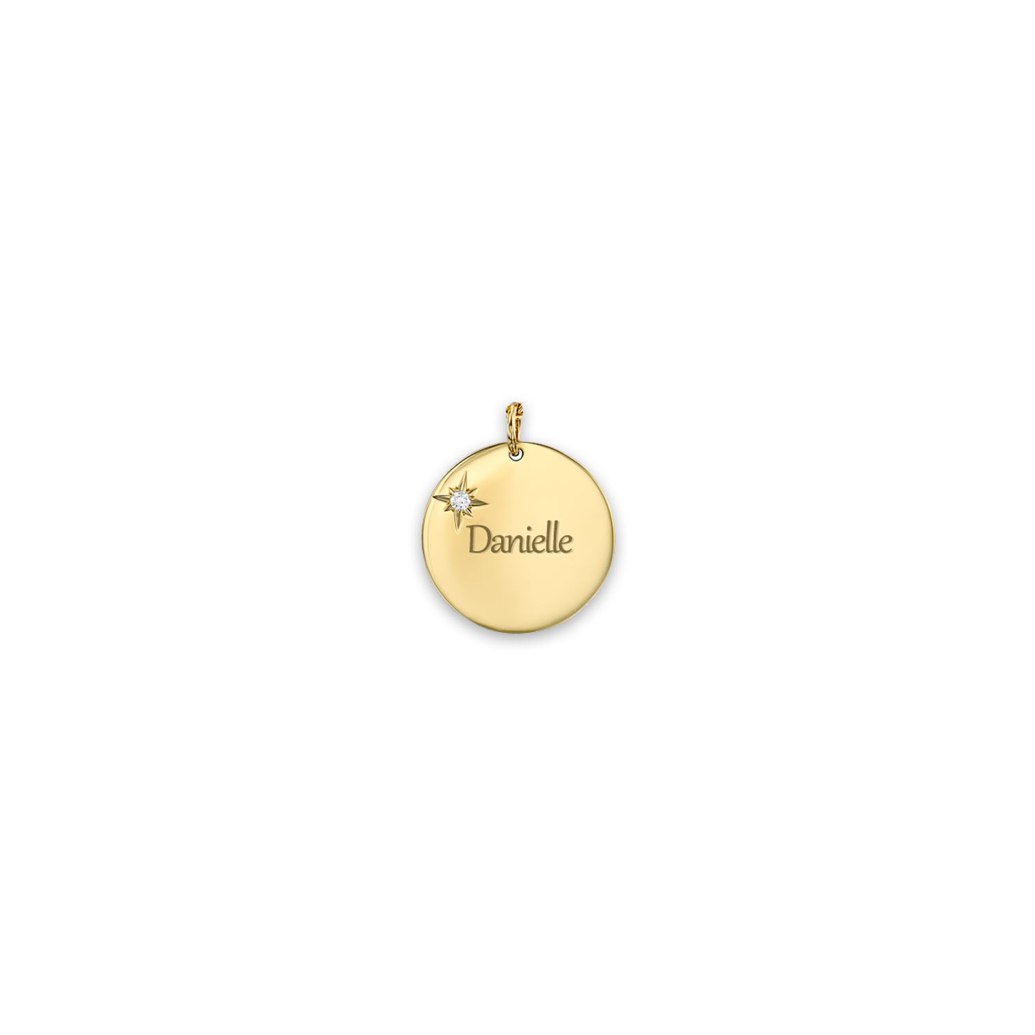 Chiara Gold Necklace with Star Setting & Engraving