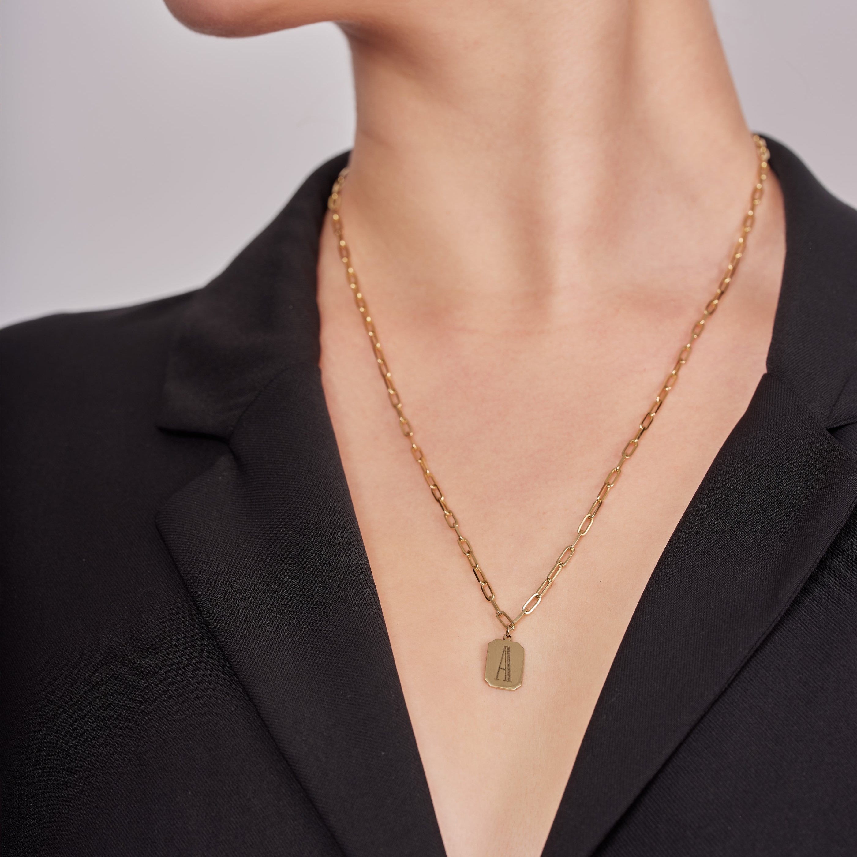 Tag Necklace with Engraving