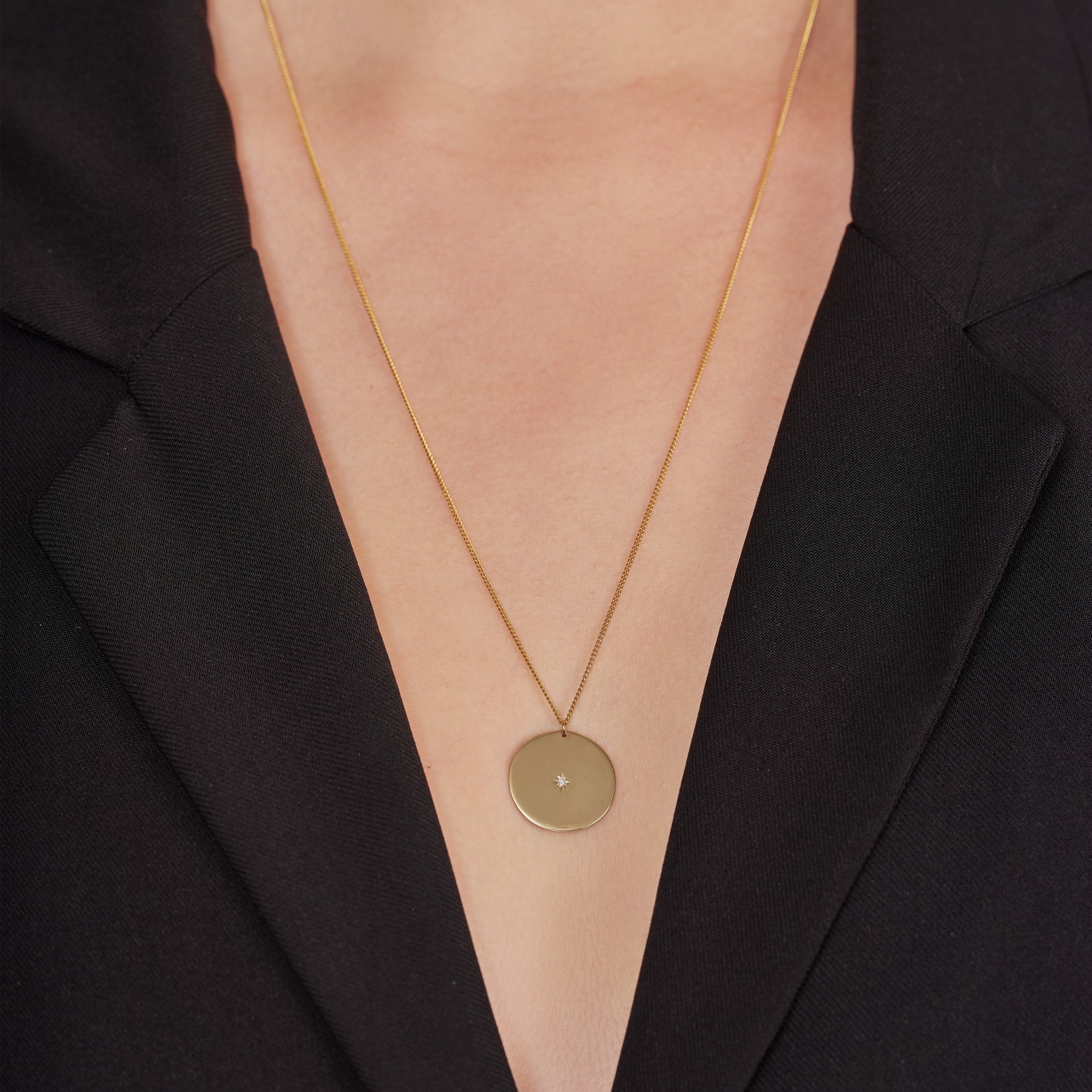 Chiara Gold Necklace with Star Setting