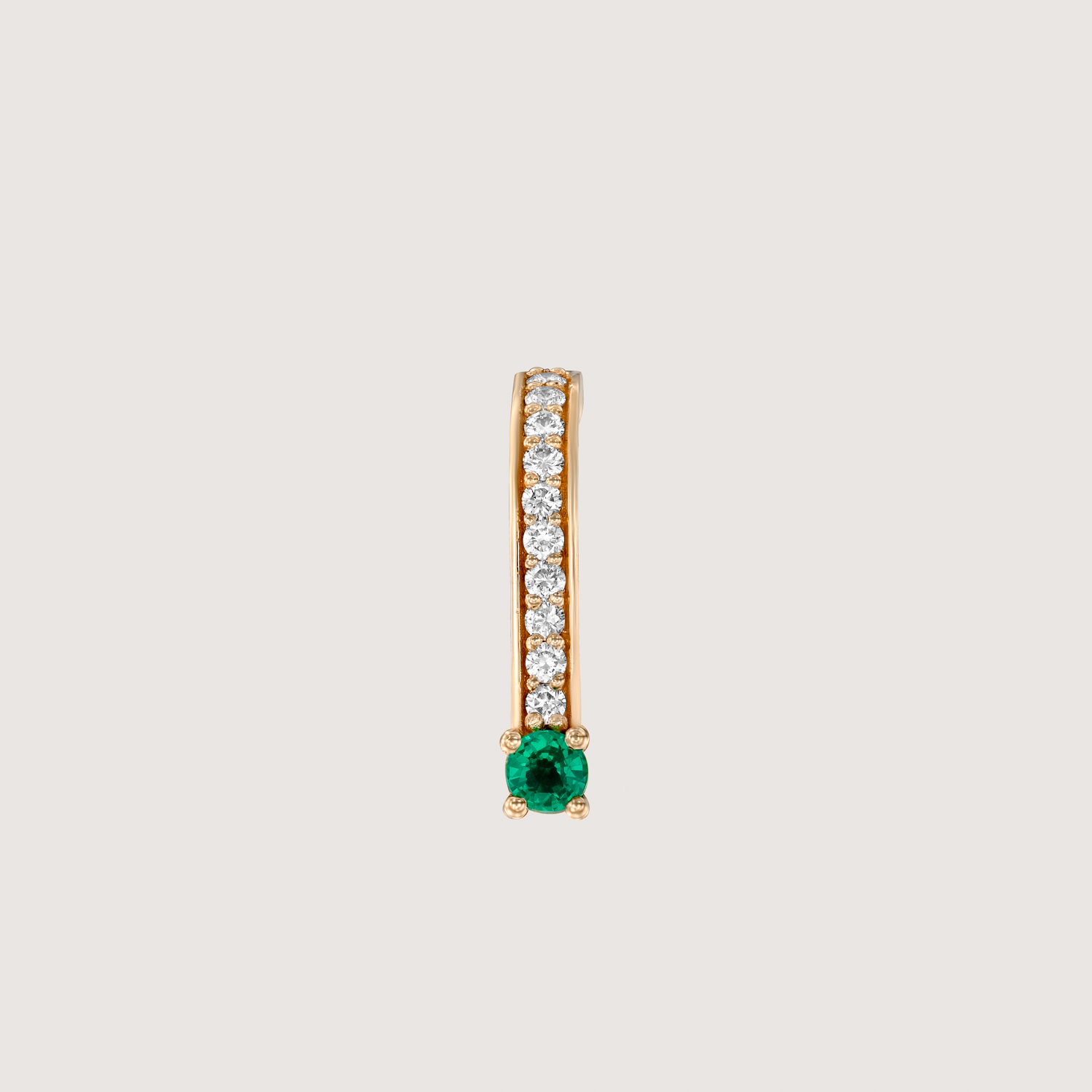 Earring 13 - Emerald & White Diamonds