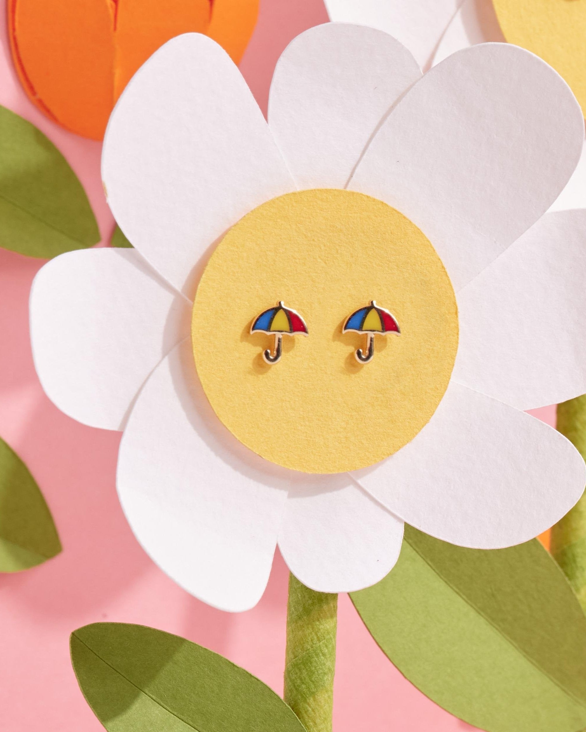 Umbrella Gold Earring