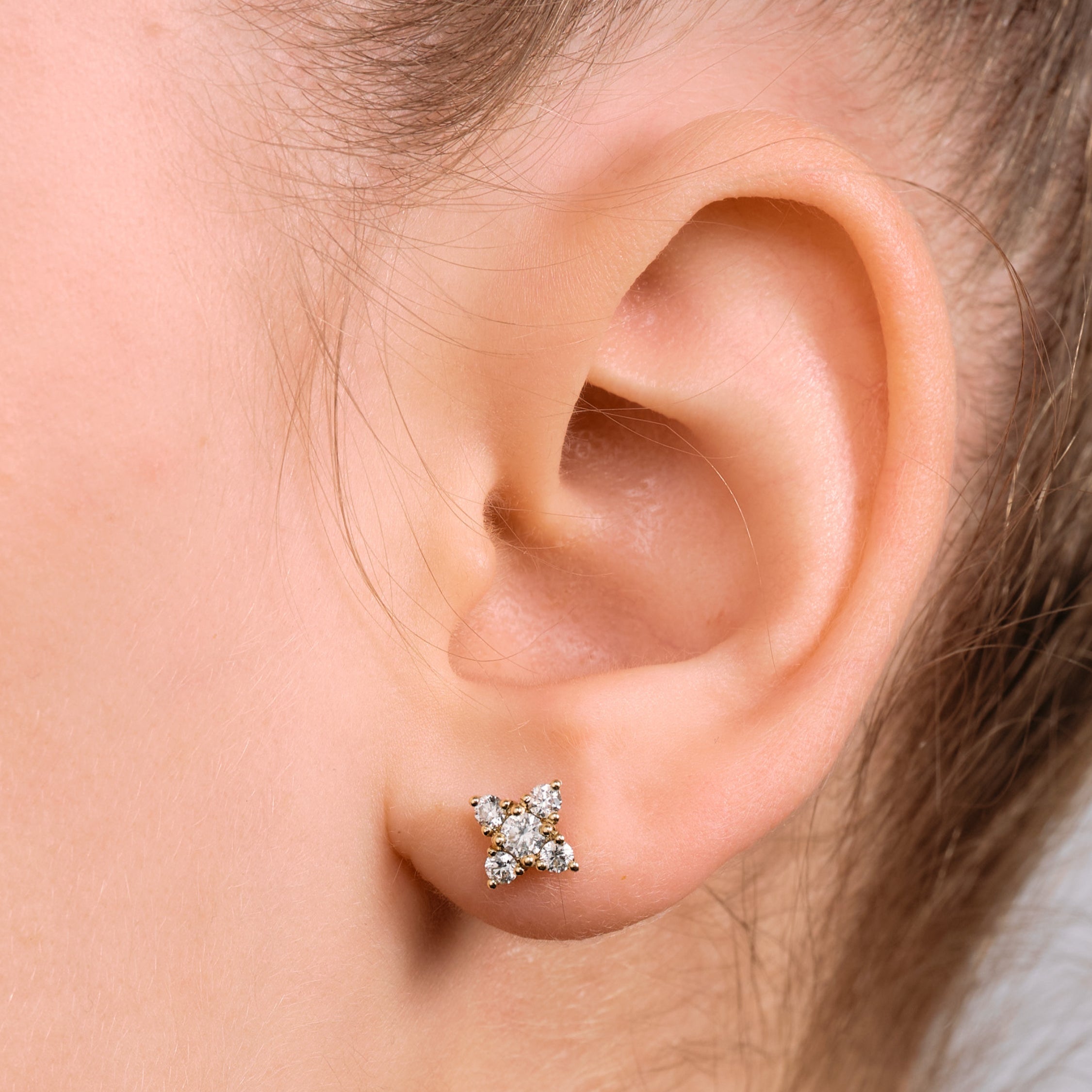 Eliana Gold Earring White Diamonds
