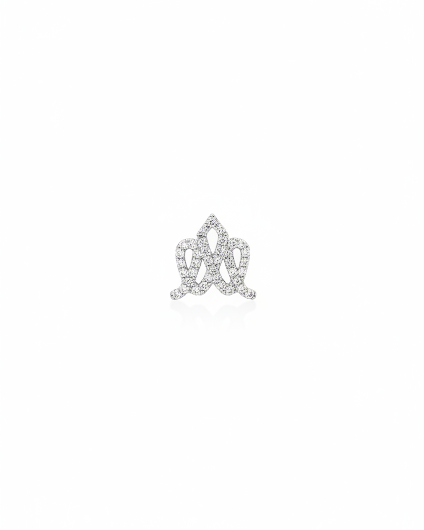 Crown Gold Earring with Diamonds